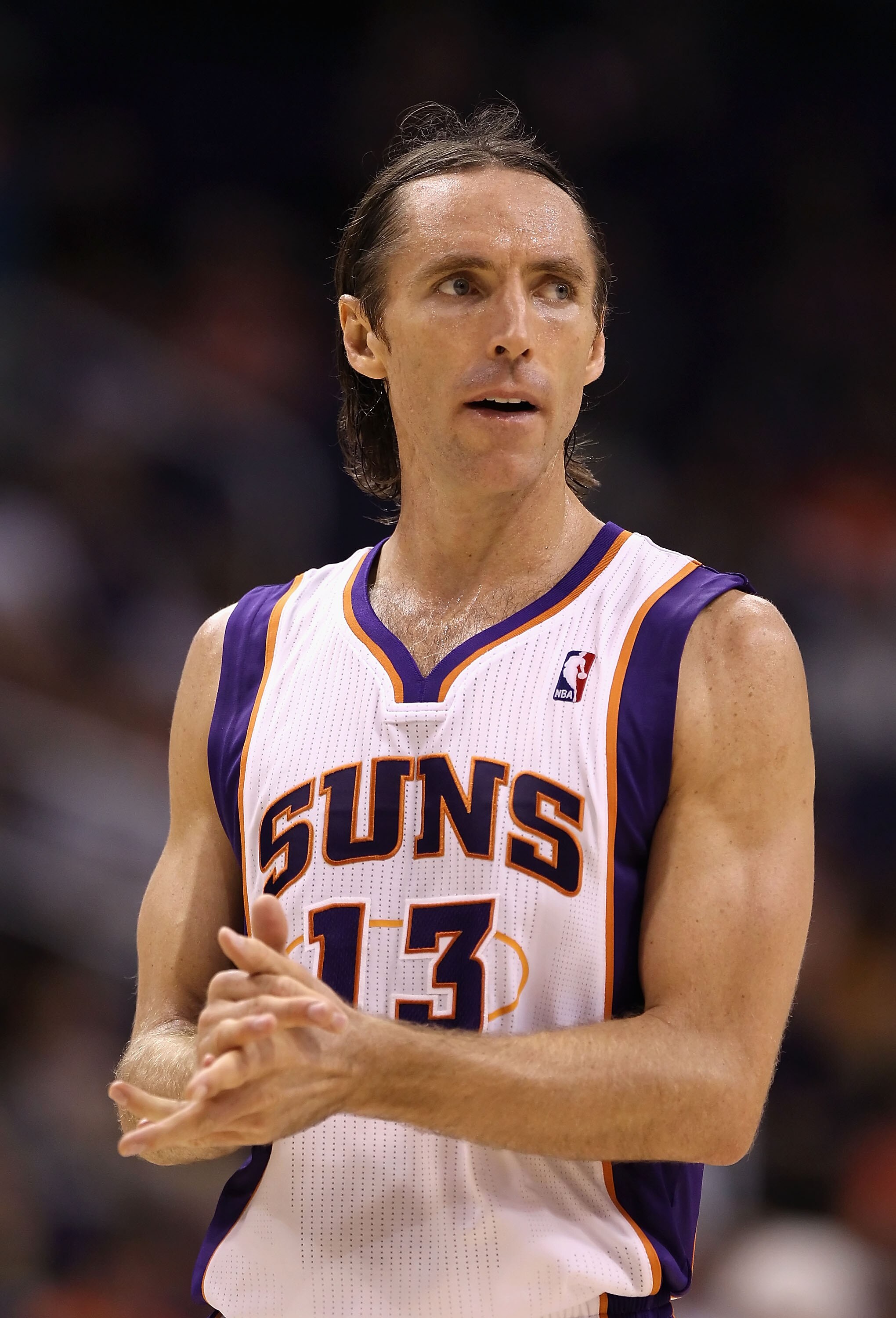 PHOENIX - OCTOBER 19:  Steve Nash #13 of the Phoenix Suns during the preseason NBA game against the Golden State Warriors at US Airways Center on October 19, 2010 in Phoenix, Arizona. NOTE TO USER: User expressly acknowledges and agrees that, by downloadi