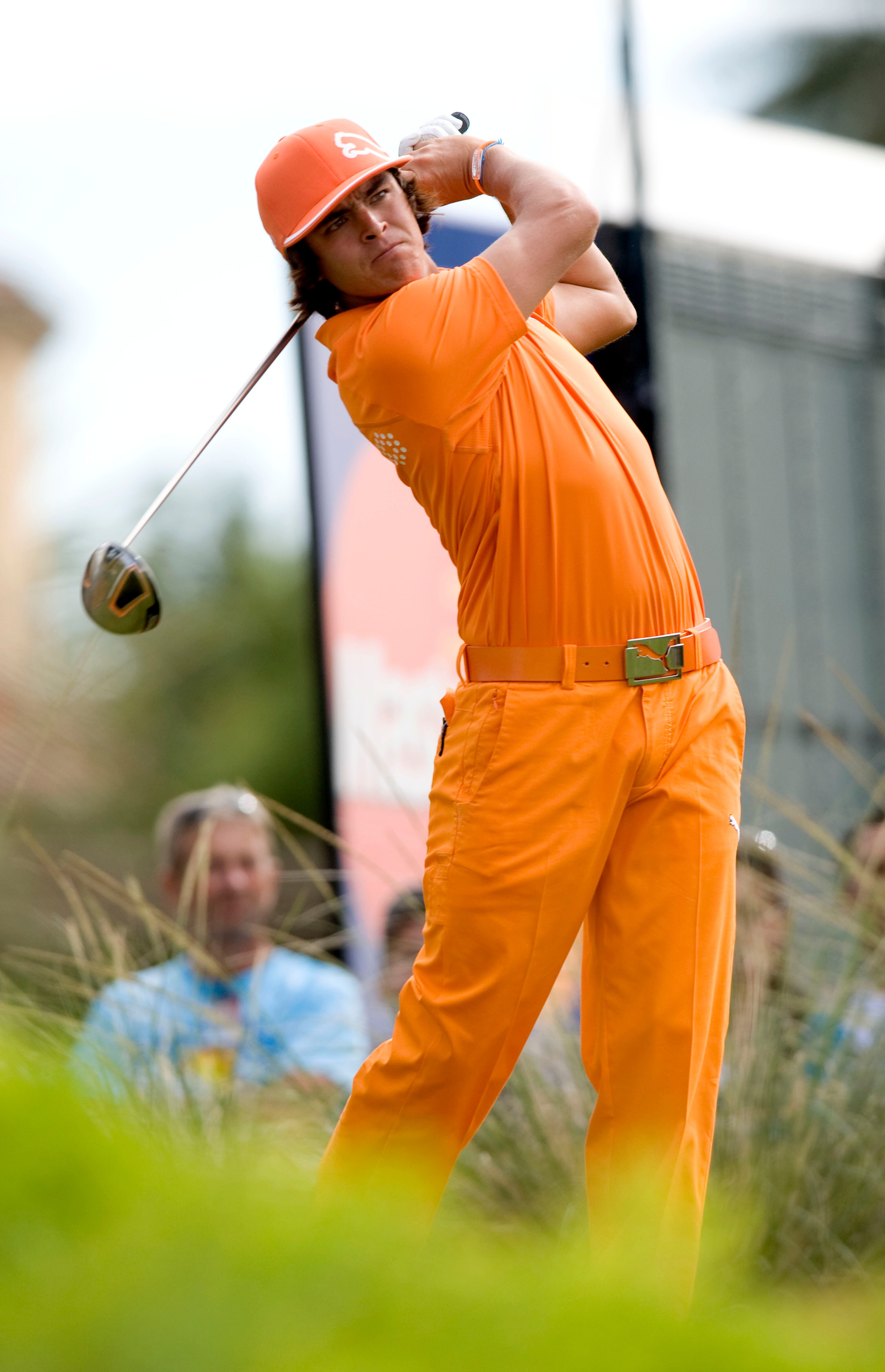 LAS VEGAS, NV - OCTOBER 24: Rickie Fowler tees of on the 9th hole during the final round of the Justin Timberlake Shriners Hospitals for Children Open at TPC Sunderlin on October 24, 2010 in Las Vegas, Nevada. (Photo by Steve Dykes/Getty Images)