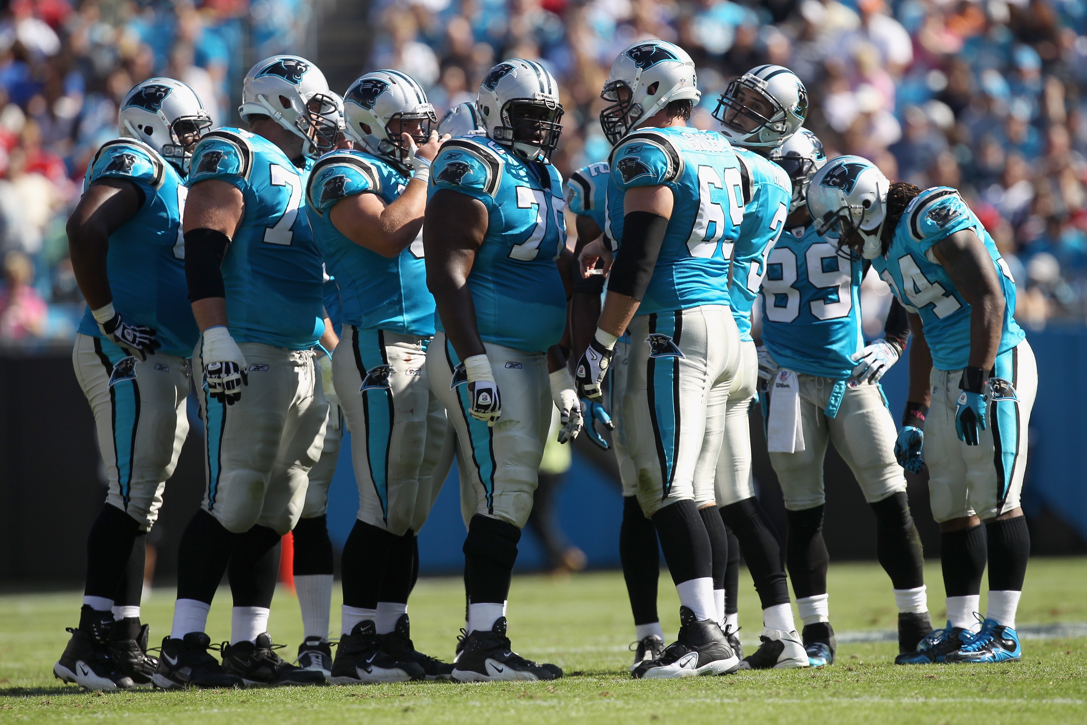 CHARLOTTE, NC - OCTOBER 24:  Matt Moore #3 of the Carolina Panthers against the San Francisco 49ers during their game at Bank of America Stadium on October 24, 2010 in Charlotte, North Carolina.  (Photo by Streeter Lecka/Getty Images)