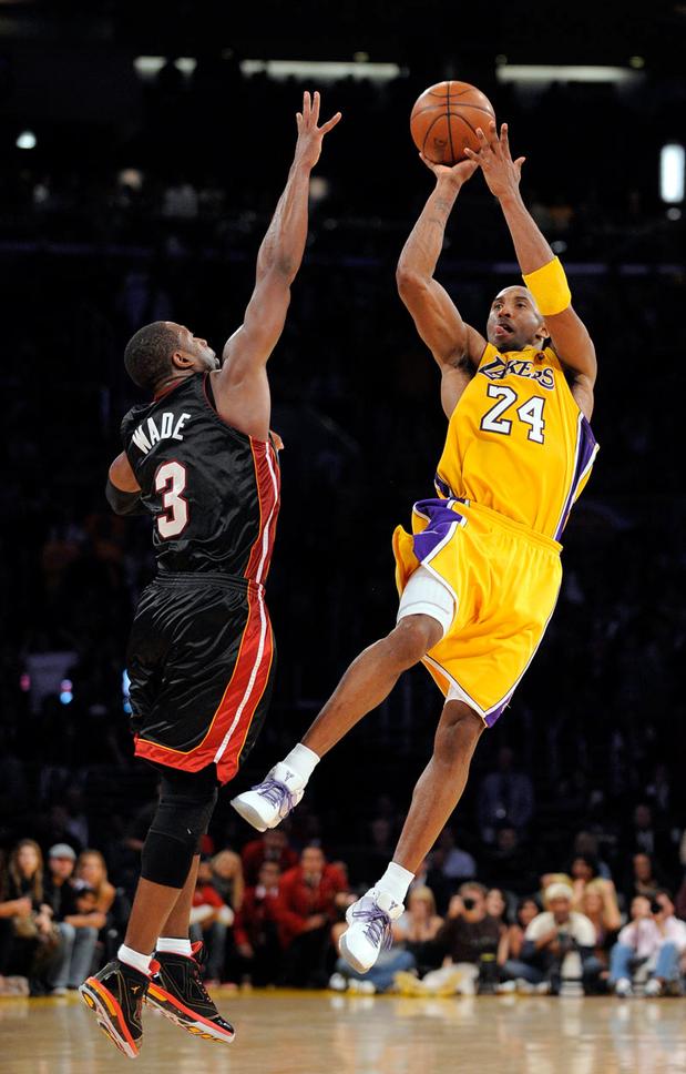 Kobe Bryant hitting a game winning 3-pointer against Miami last season