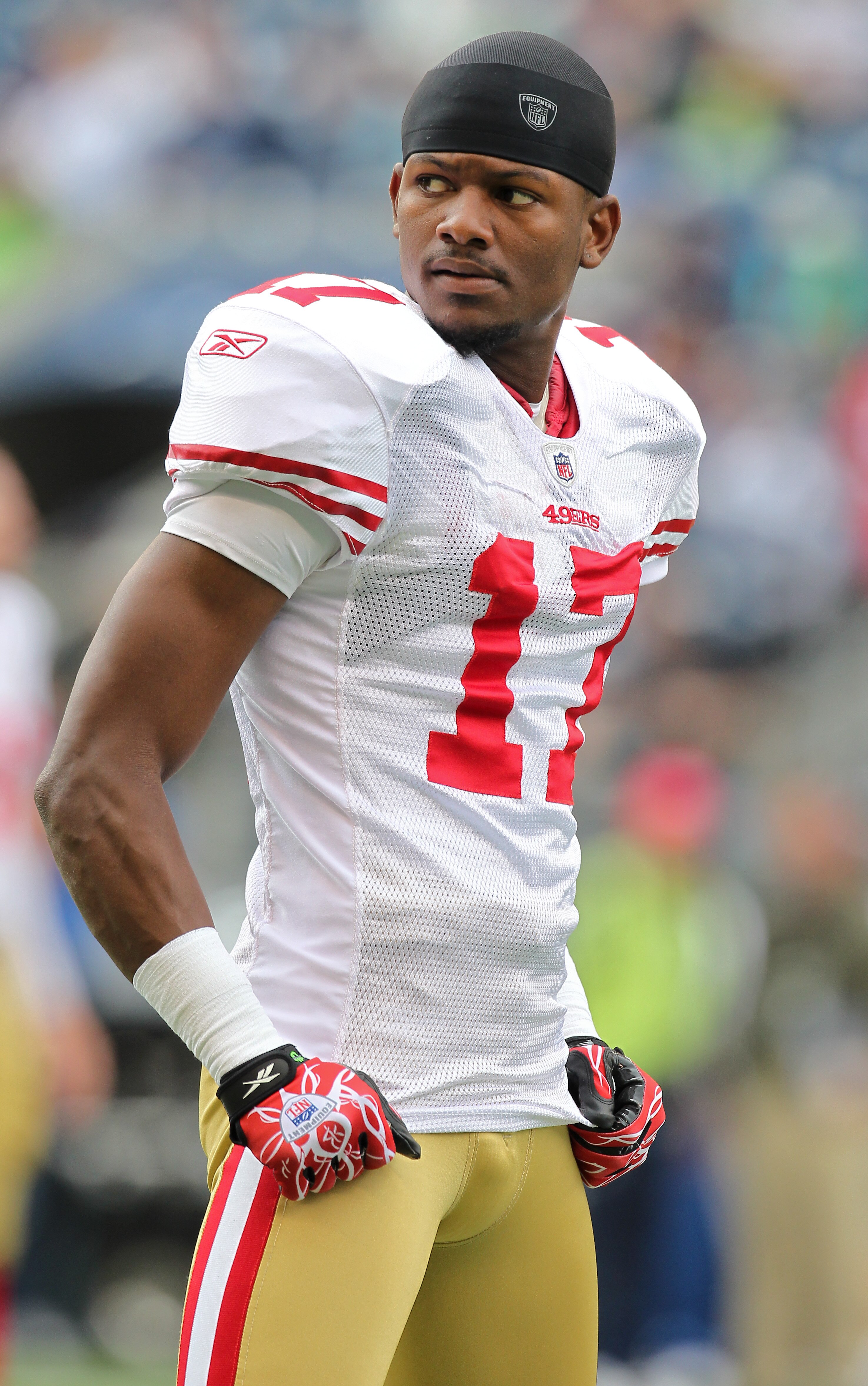 SEATTLE - SEPTEMBER 12:  Wide receiver Dominique Zeigler #17 of the San Francisco 49ers looks on during warm ups prior to the NFL season opener against the Seattle Seahawks at Qwest Field on September 12, 2010 in Seattle, Washington. (Photo by Otto Greule