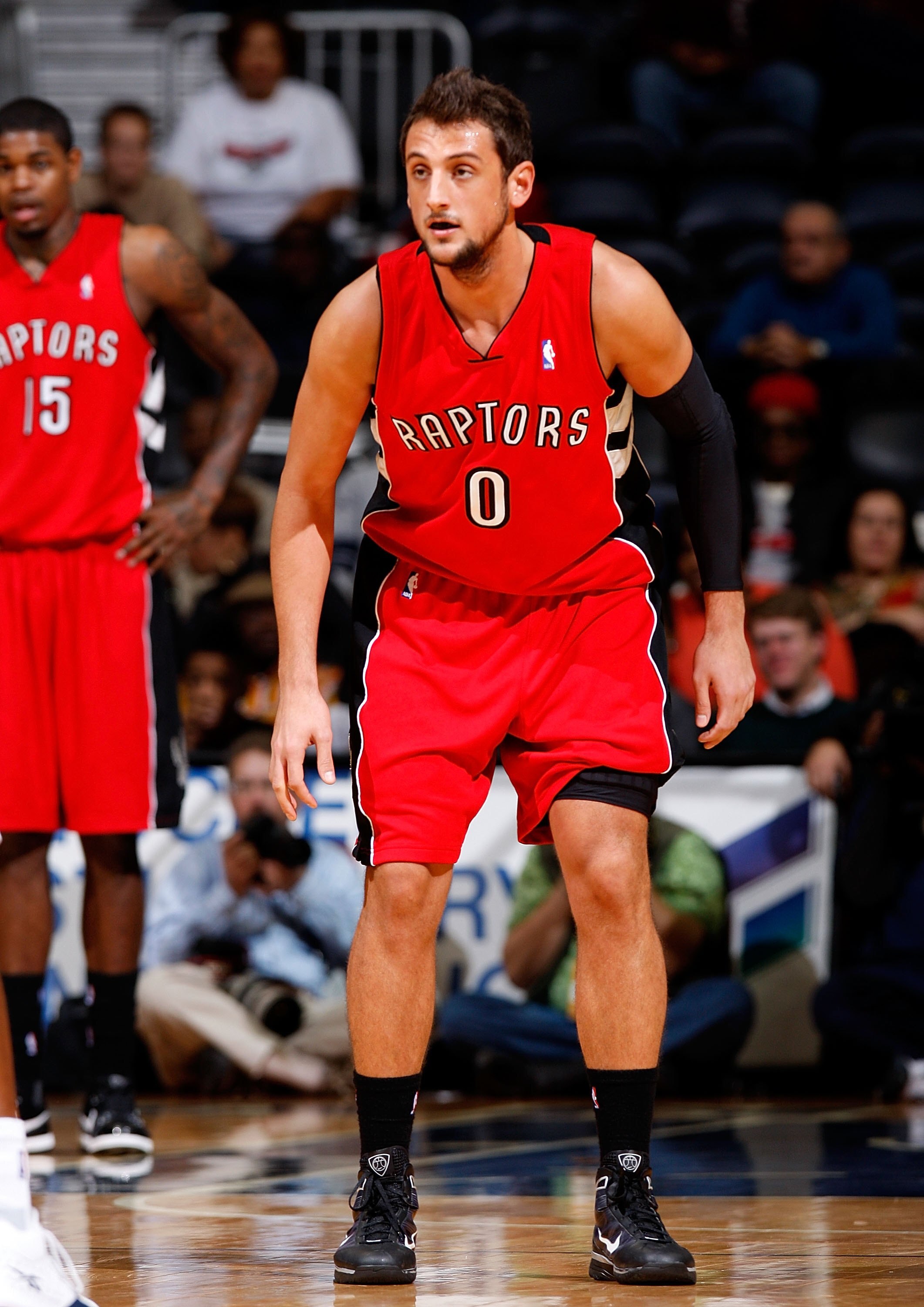 ATLANTA - DECEMBER 02:  Marco Belinelli #0 of the Toronto Raptors against the Atlanta Hawks at Philips Arena on December 2, 2009 in Atlanta, Georgia.  NOTE TO USER: User expressly acknowledges and agrees that, by downloading and/or using this Photograph,