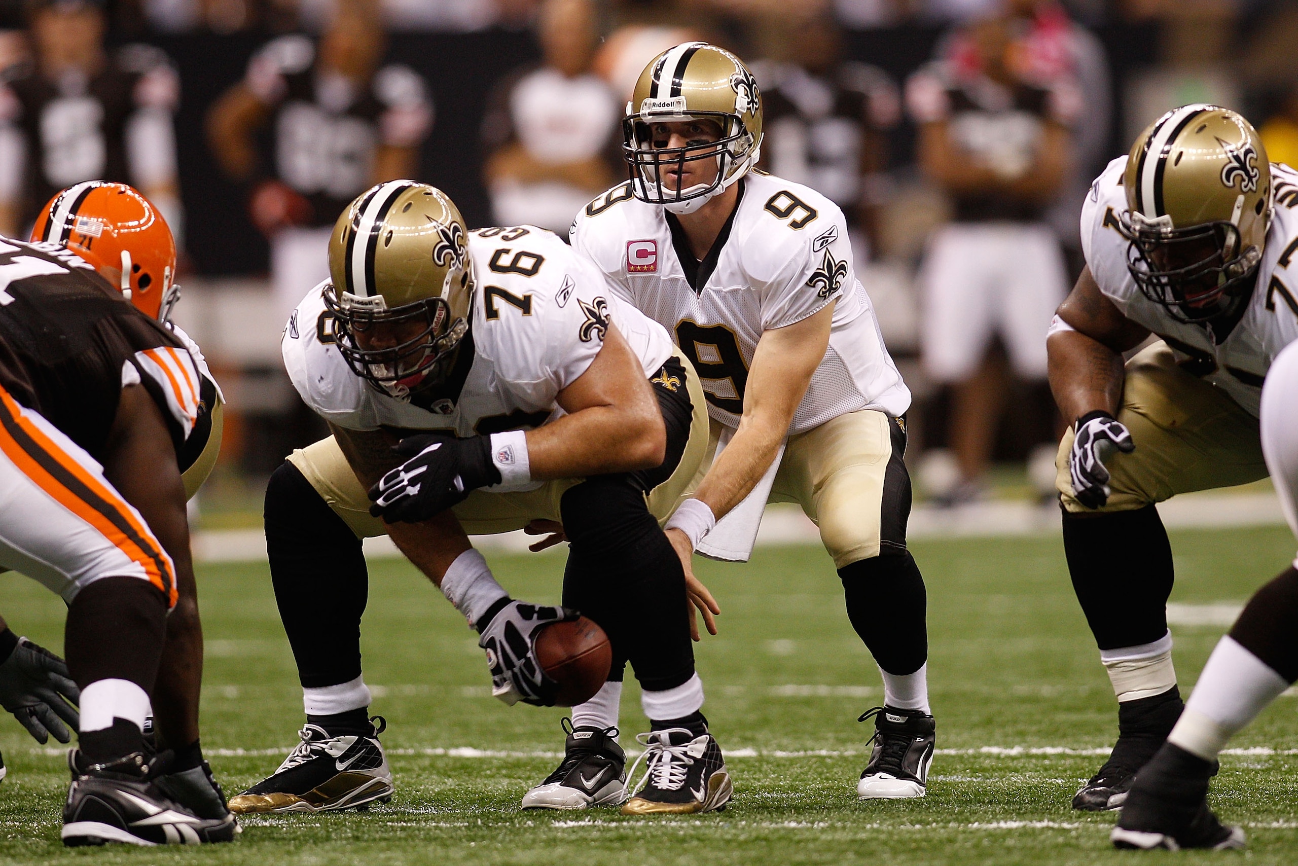 NEW ORLEANS - OCTOBER 24: Drew Brees #9 of the New Orleans Saints in action during the game against the Cleveland Browns at the Louisiana Superdome on October 24, 2010 in New Orleans, Louisiana. (Photo by Chris Graythen/Getty Images) NEW ORLEANS - OCTOBER 24: Drew Brees #9 of the New Orleans Saints in action during the game against the Cleveland Browns at the Louisiana Superdome on October 24, 2010 in New Orleans, Louisiana. (Photo by Chris Graythen/Getty Images)