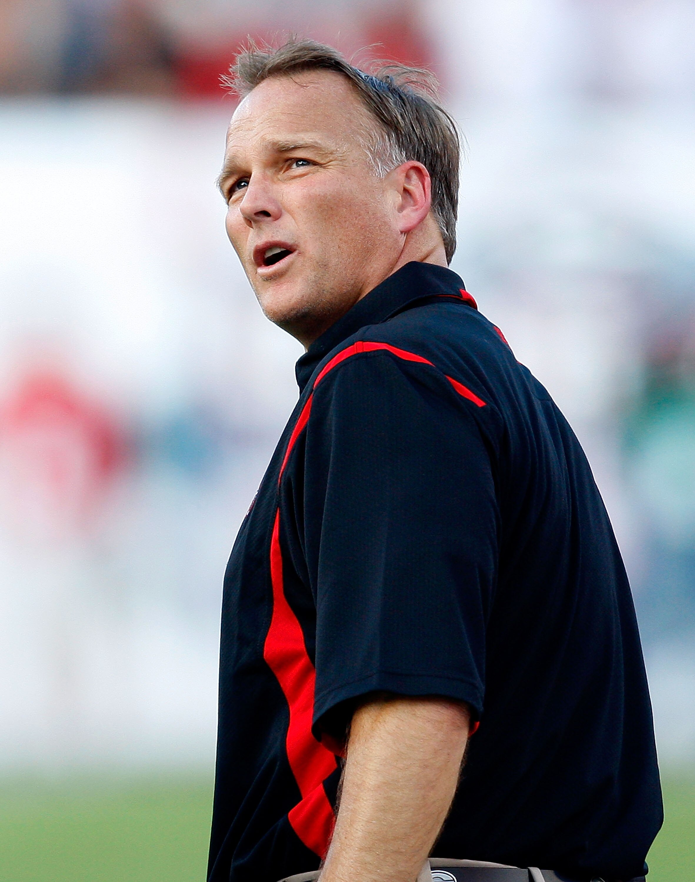 JACKSONVILLE, FL - OCTOBER 31:  Head coach Mark Richt of the Georgia Bulldogs looks on during the game against the Florida Gators at Jacksonville Municipal Stadium on October 31, 2009 in Jacksonville, Florida.  (Photo by Kevin C. Cox/Getty Images)