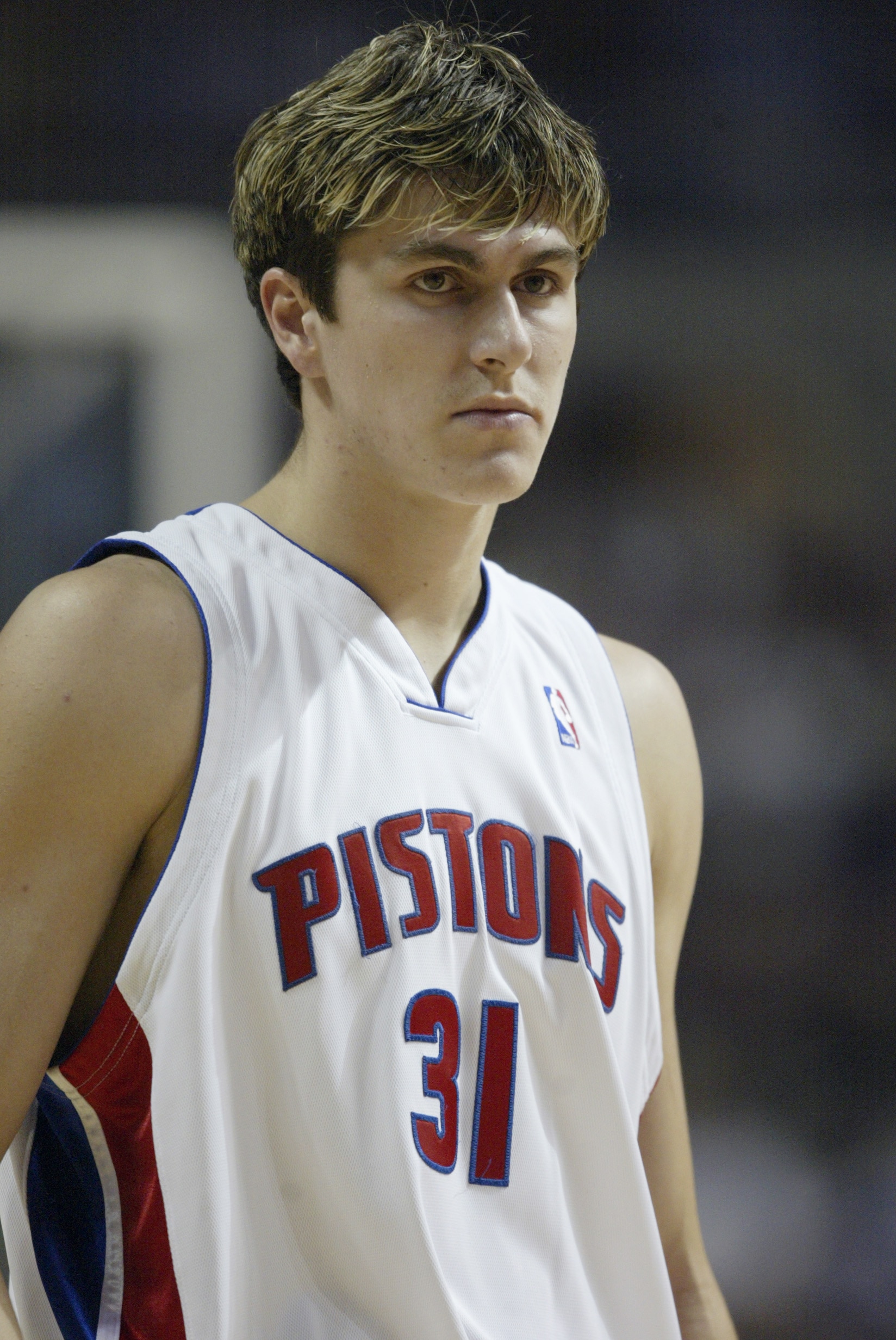 AUBURN HILLS, MI - NOVEMBER 21:  Darko Milicic  #31 of the Detroit Pistons is on the court during the game against the Charlotte Bobcats at The Palace of Auburn Hills on November 21, 2004 in Auburn Hills, Michigan.  The Pistons won 117-116.  NOTE TO USER: