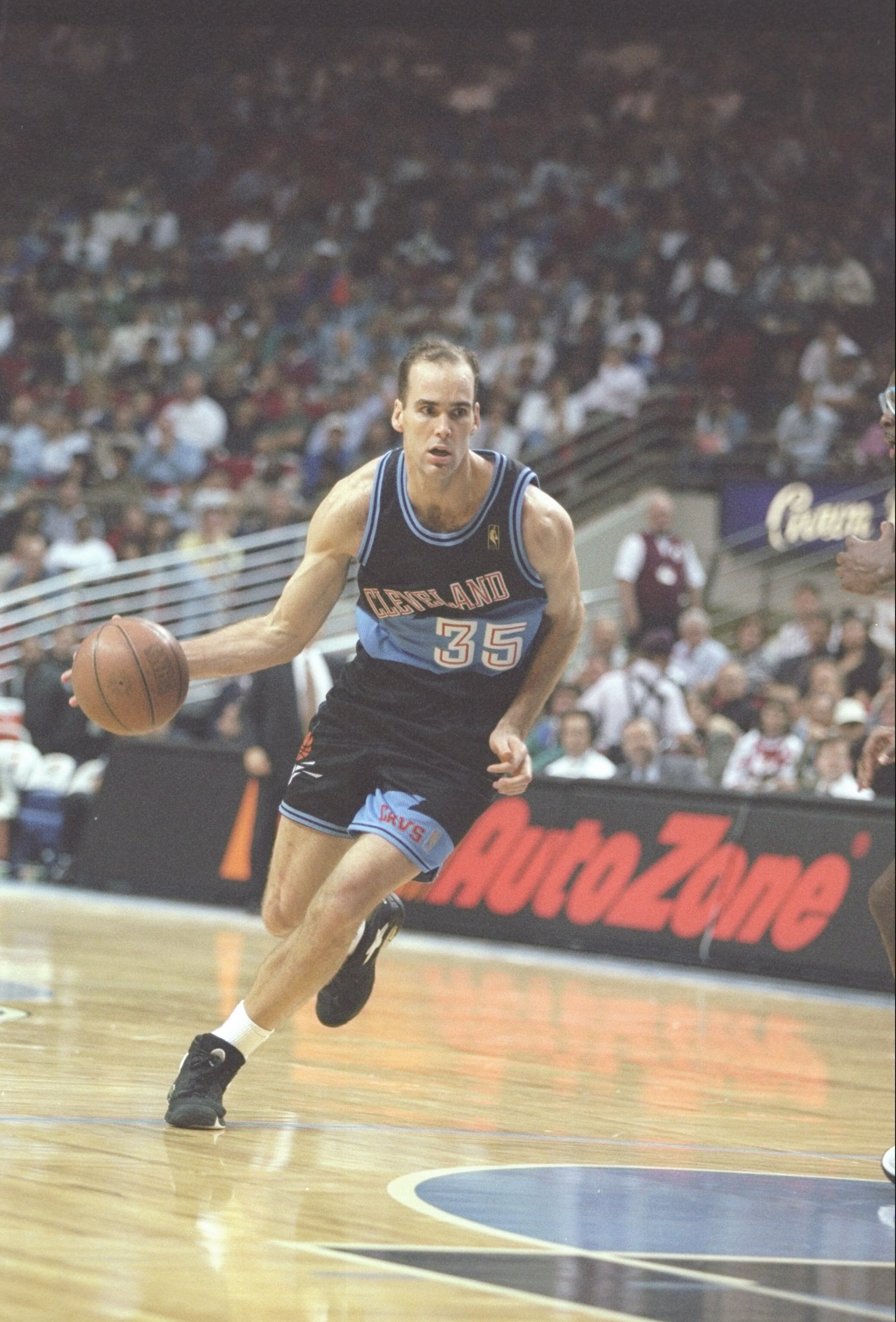 4 Dec 1996:  Forward Danny Ferry of the Cleveland Cavaliers dribbles the ball down the court during a game against the Orlando Magic at the Orlando Arena in Orlando, Florida.  The Cavaliers won the game 87-54. Mandatory Credit: Andy Lyons  /Allsport
