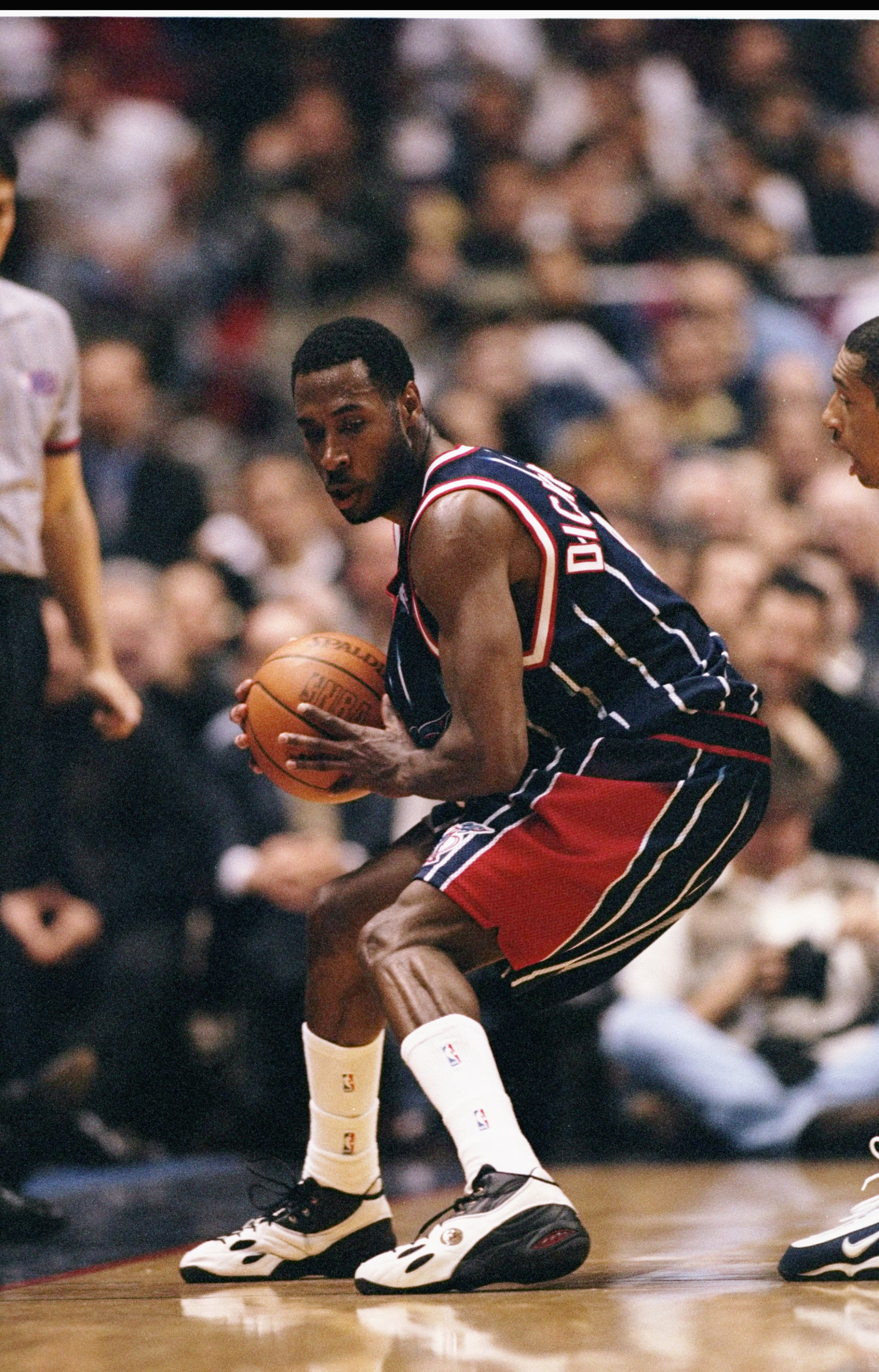 18 Feb 1999:  Michael Dickerson #3 of the Houston Rockets in action during the game against the New Jersey Nets at the Continental Airlines Arena in East Rutherford, New Jersey. The Rockets defeated the Nets 93-92 in overtime.  Mandatory Credit: Jamie Squ