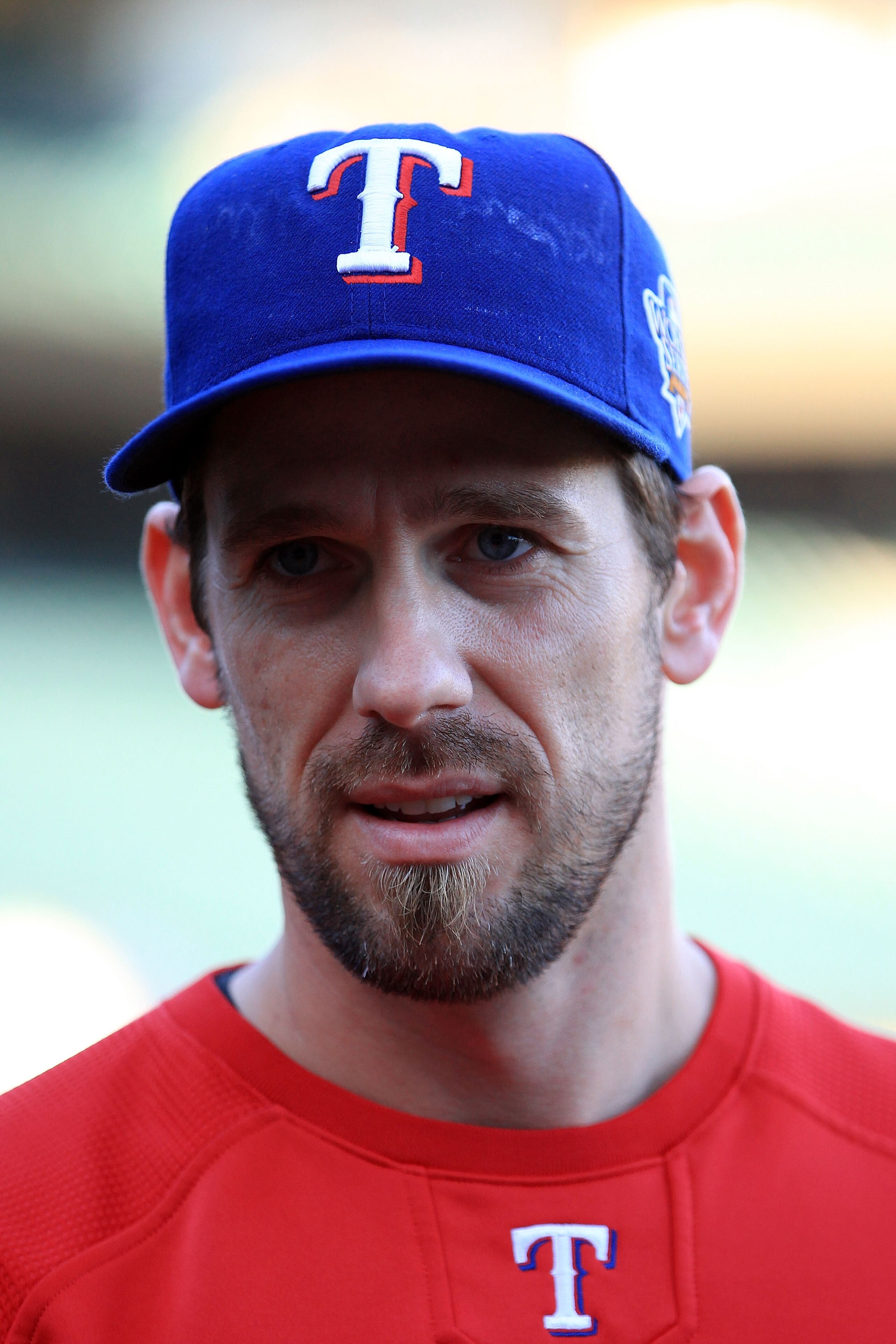 SAN FRANCISCO - OCTOBER 26:  Cliff Lee #33 of the Texas Rangers stands on the field during a workout session at AT&T Park on October 26, 2010 in San Francisco, California. The Texas Rangers will face off against the San Francisco Giants in Game One of the