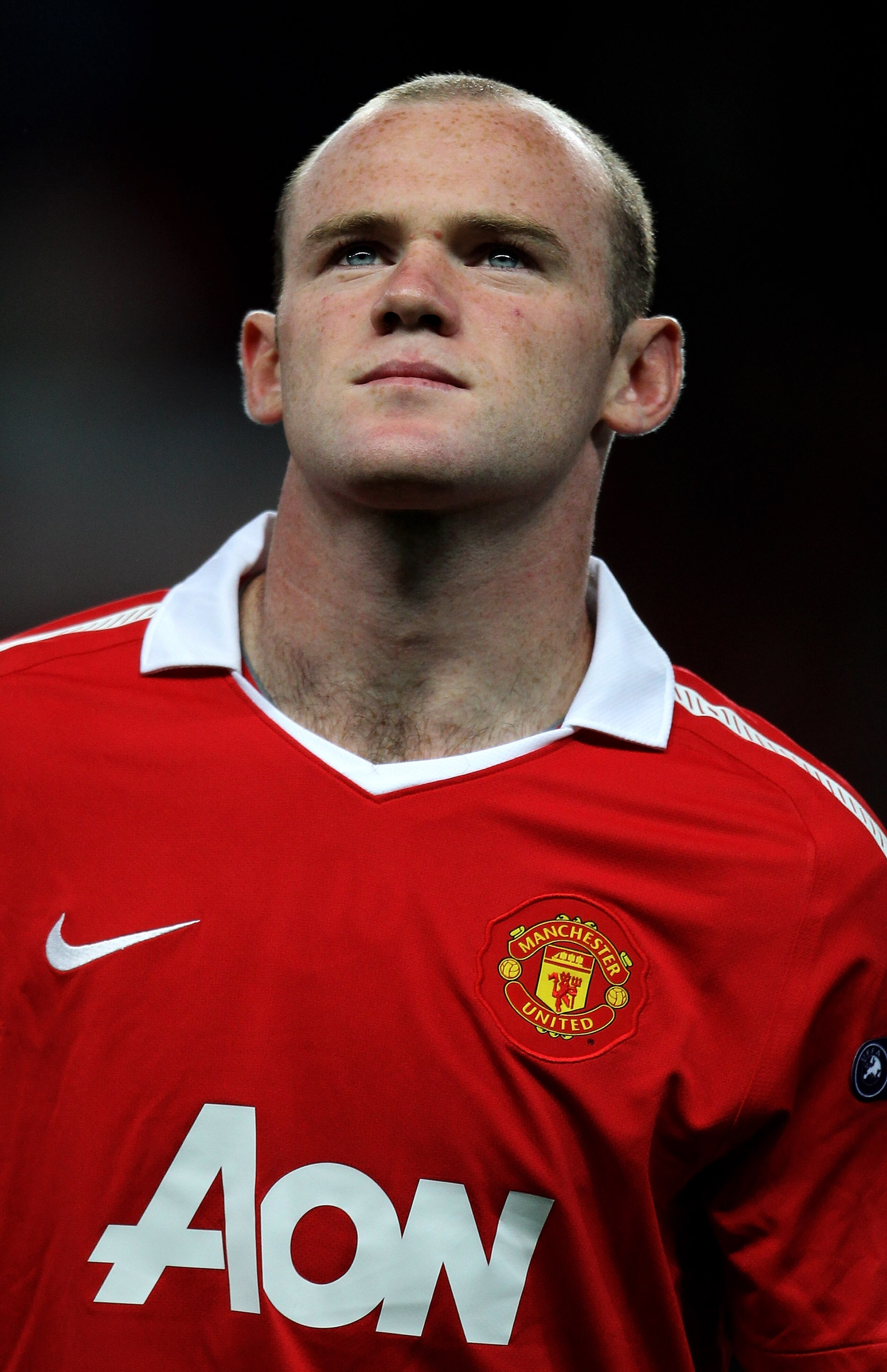 MANCHESTER, ENGLAND - SEPTEMBER 14:  Wayne Rooney of Manchester United looks on prior to the UEFA Champions League Group C match between Manchester United and Rangers at Old Trafford on September 14, 2010 in Manchester, England.  (Photo by Alex Livesey/Ge