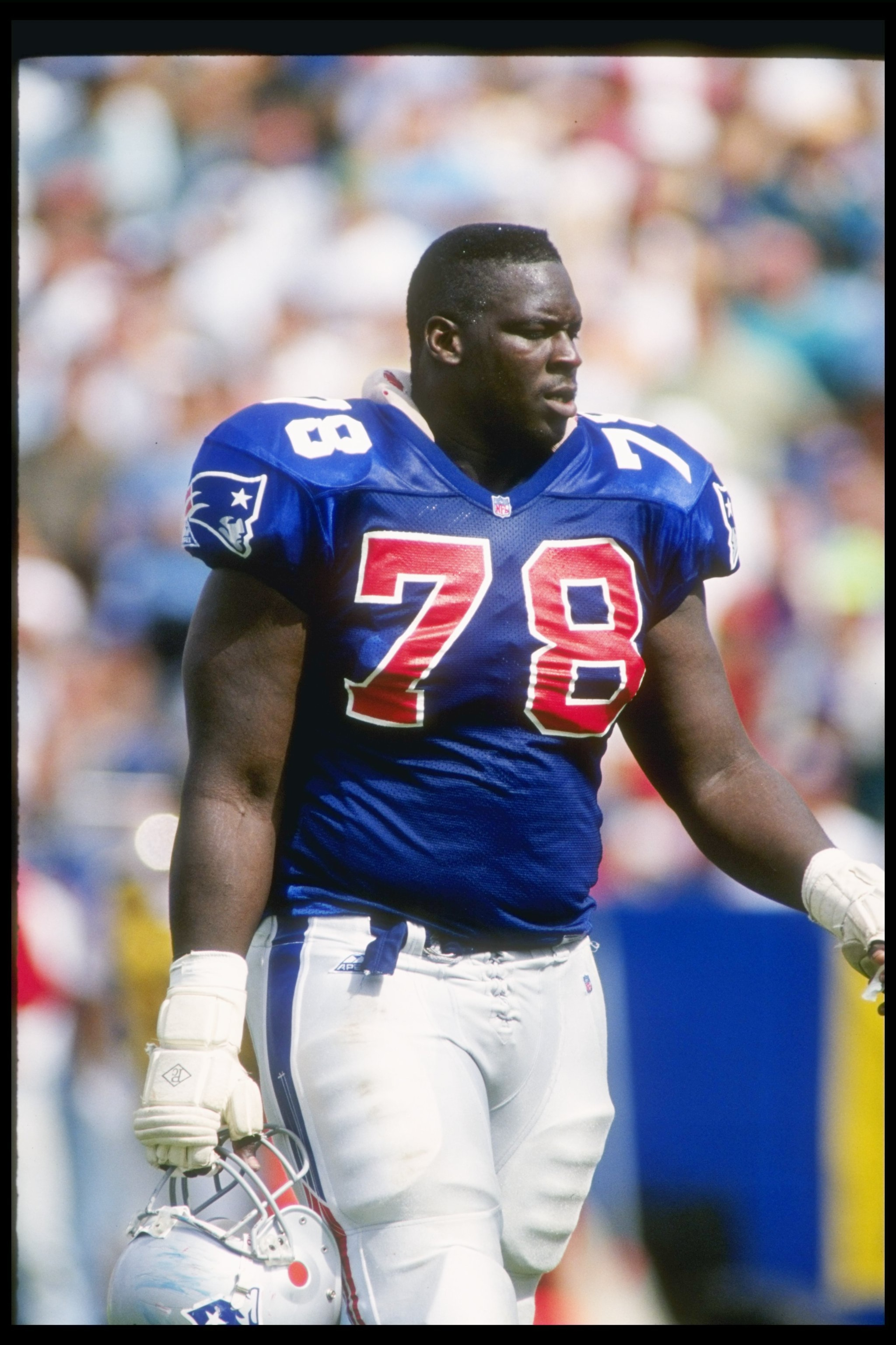 12 Sep 1993: Bruce Armstrong of the New England Patriots during the Patriots 19-16 loss to the Detroit Lions at Foxboro Stadium in Foxboro, Massachusetts.