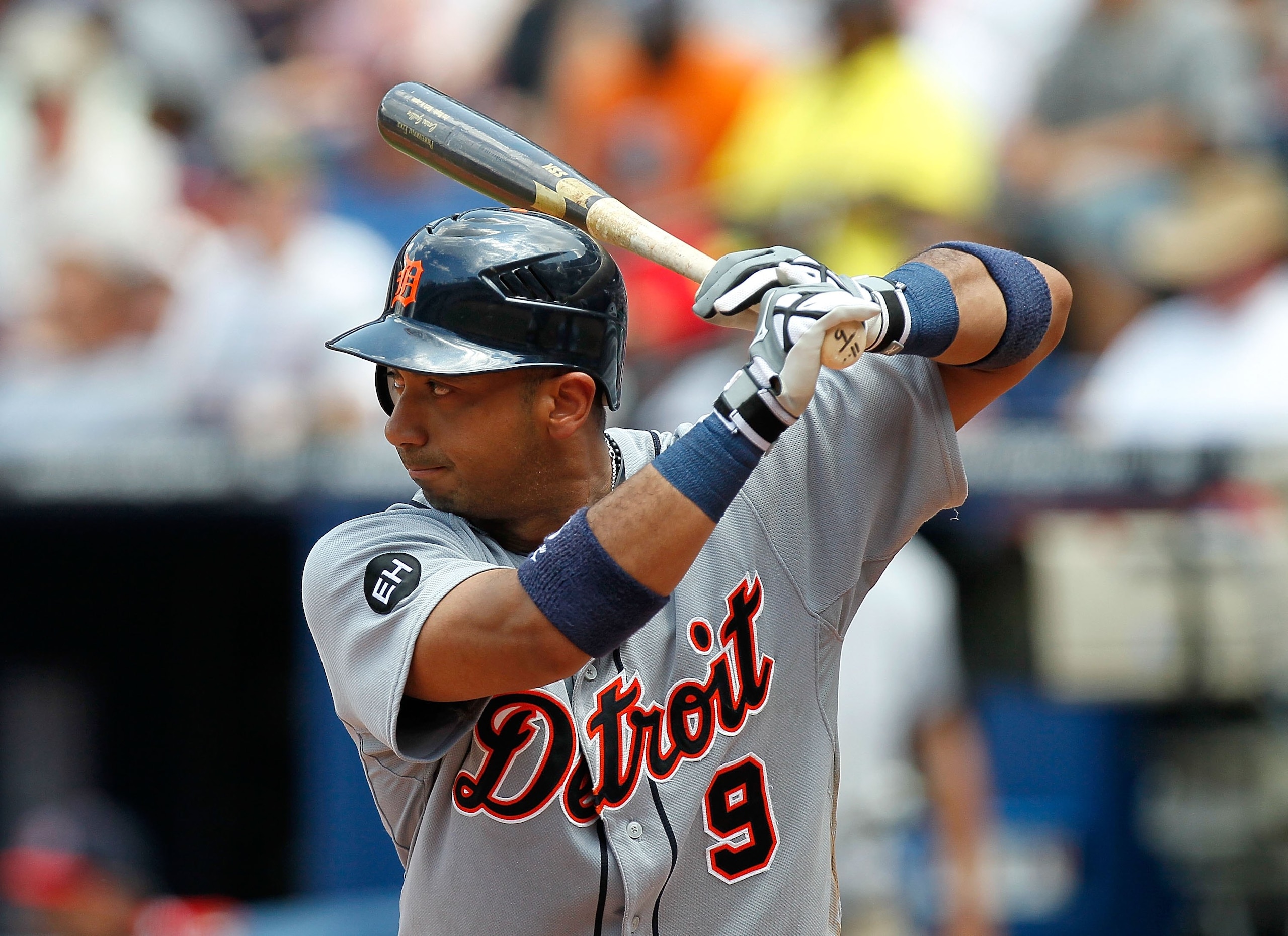 ATLANTA - JUNE 27:  Carlos Guillen #9 of the Detroit Tigers against the Atlanta Braves at Turner Field on June 27, 2010 in Atlanta, Georgia.  (Photo by Kevin C. Cox/Getty Images)