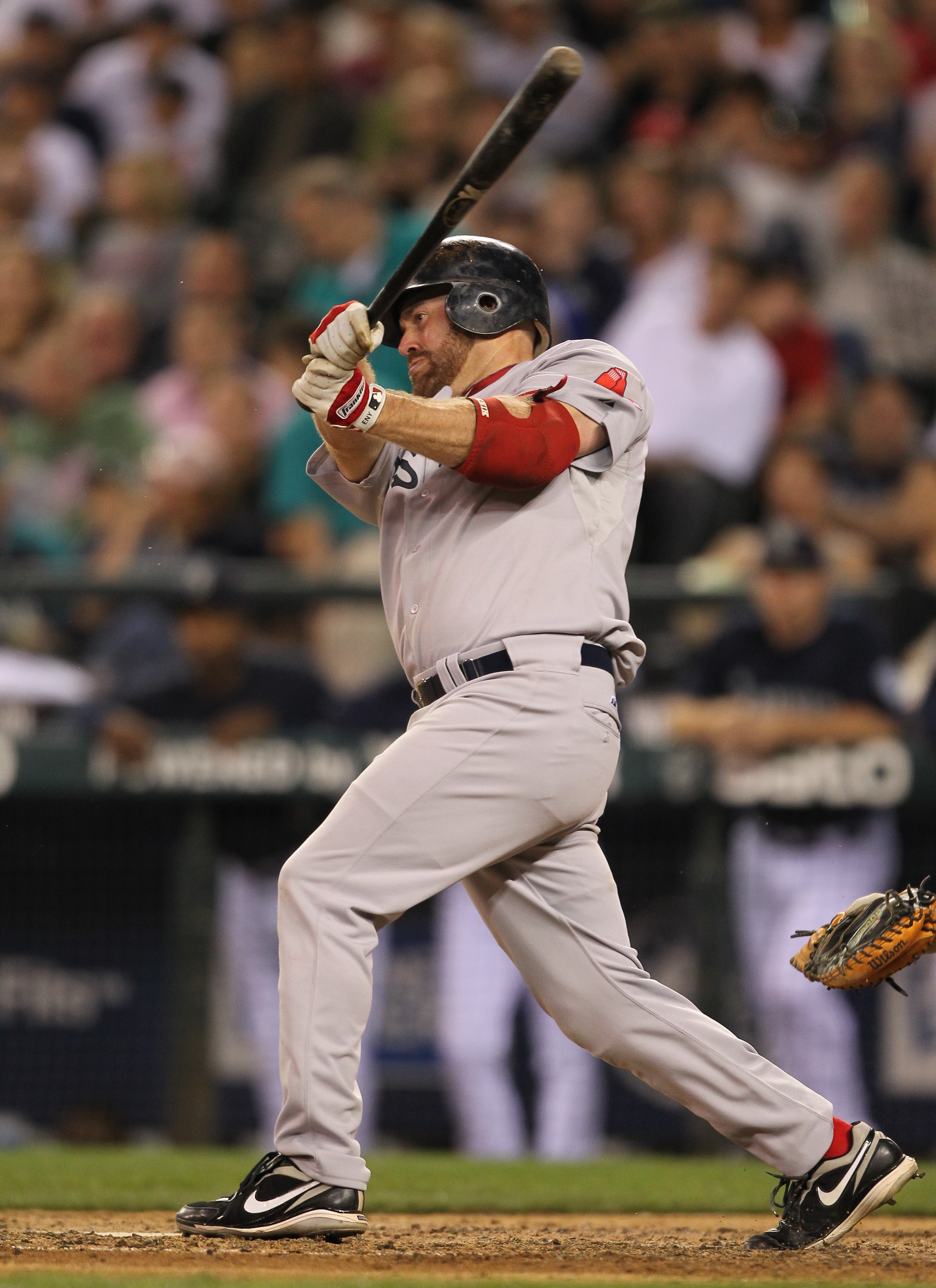 SEATTLE - JULY 23: Kevin Youkilis #20 of the Boston Red Sox bats against the Seattle Mariners at Safeco Field on July 23, 2010 in Seattle, Washington. (Photo by Otto Greule Jr/Getty Images) SEATTLE - JULY 23: Kevin Youkilis #20 of the Boston Red Sox bats against the Seattle Mariners at Safeco Field on July 23, 2010 in Seattle, Washington. (Photo by Otto Greule Jr/Getty Images)