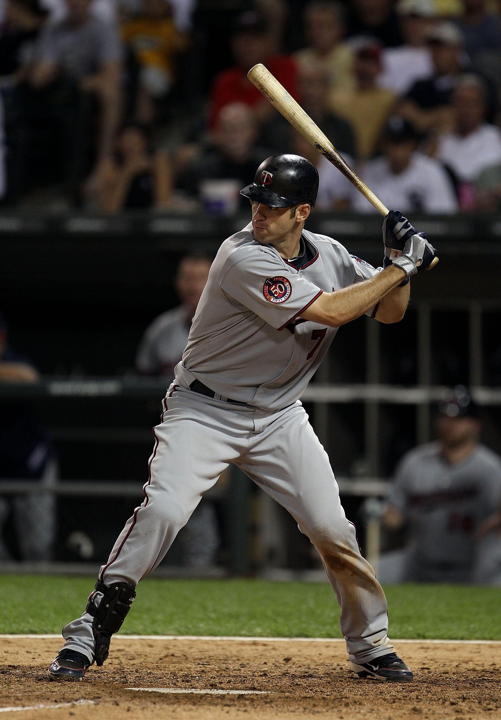 CHICAGO - AUGUST 10: Joe Mauer #7 of the Minnesota Twins prepares to bat against the Chicago White Sox at U.S. Cellular Field on August 10, 2010 in Chicago, Illinois. The Twins defeated the White Sox 12-6. (Photo by Jonathan Daniel/Getty Images) CHICAGO - AUGUST 10: Joe Mauer #7 of the Minnesota Twins prepares to bat against the Chicago White Sox at U.S. Cellular Field on August 10, 2010 in Chicago, Illinois. The Twins defeated the White Sox 12-6. (Photo by Jonathan Daniel/Getty Images)