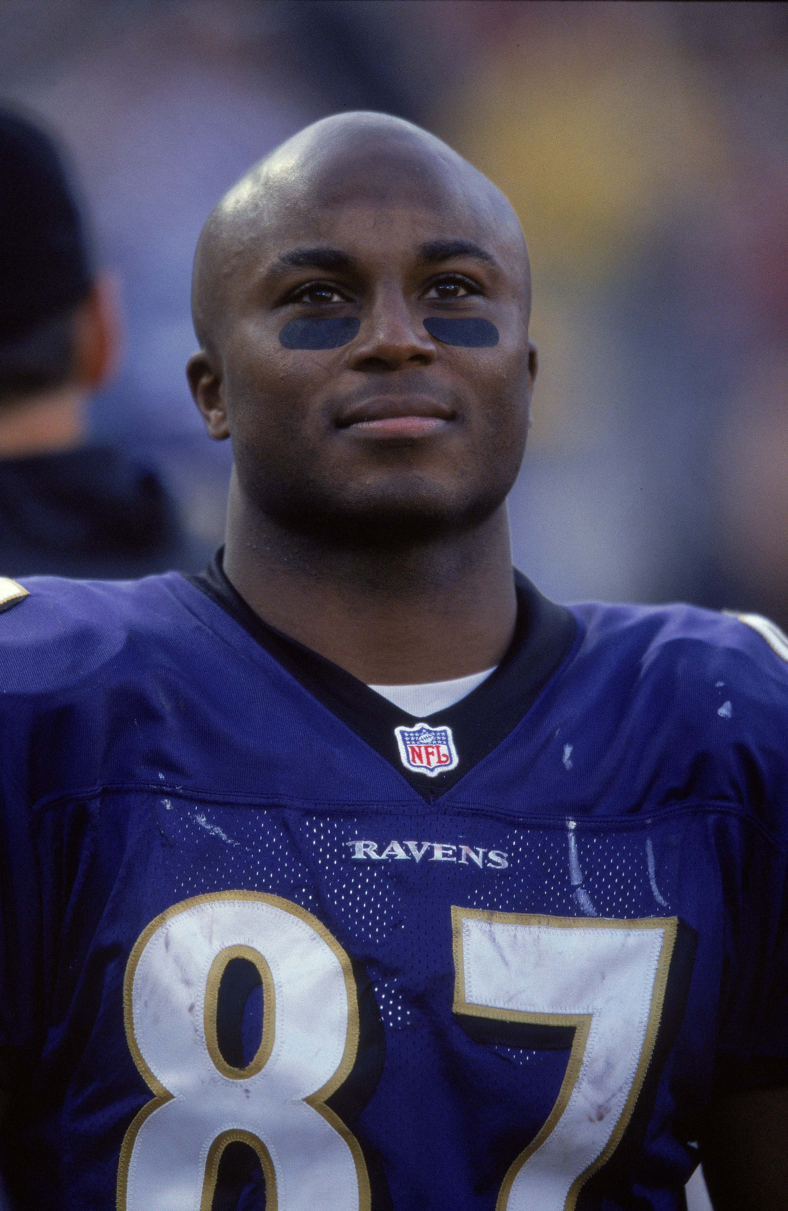 26 Nov 2000:  A close up of Qadry Ismail #87 of the Baltimore Ravnes as he looks on during the game against the Cleveland Browns at the PSINet Stadium in Baltimore, Maryland. The Ravens defeated the Browns 37-7.Mandatory Credit: Doug Pensinger  /Allsport