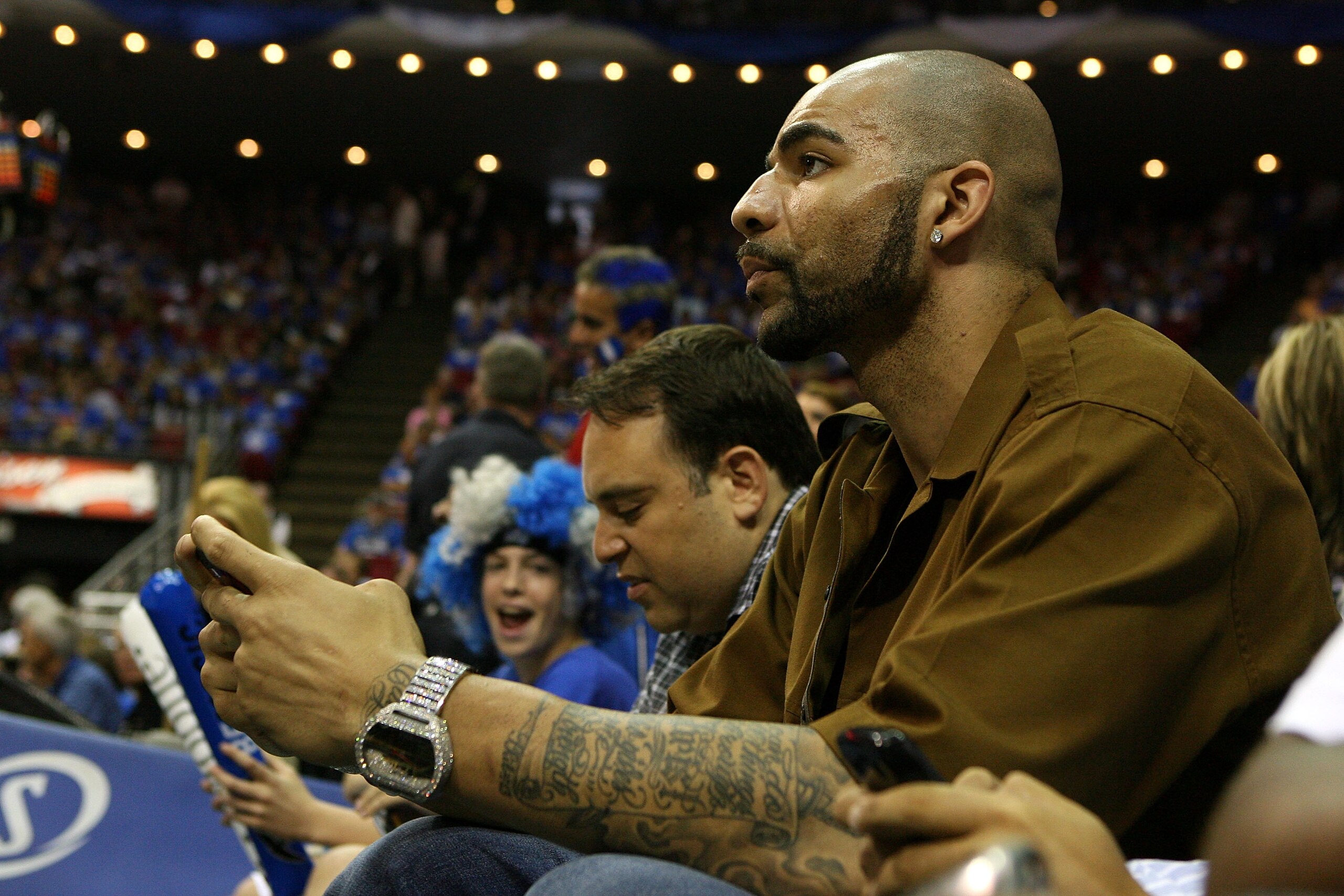 ORLANDO, FL - MAY 16:  Carlos Boozer of the Utah Jazz attends Game One of the Eastern Conference Finals between the Orlando Magic and the Boston Celtics during the 2010 NBA Playoffs at Amway Arena on May 16, 2010 in Orlando, Florida.  NOTE TO USER: User e