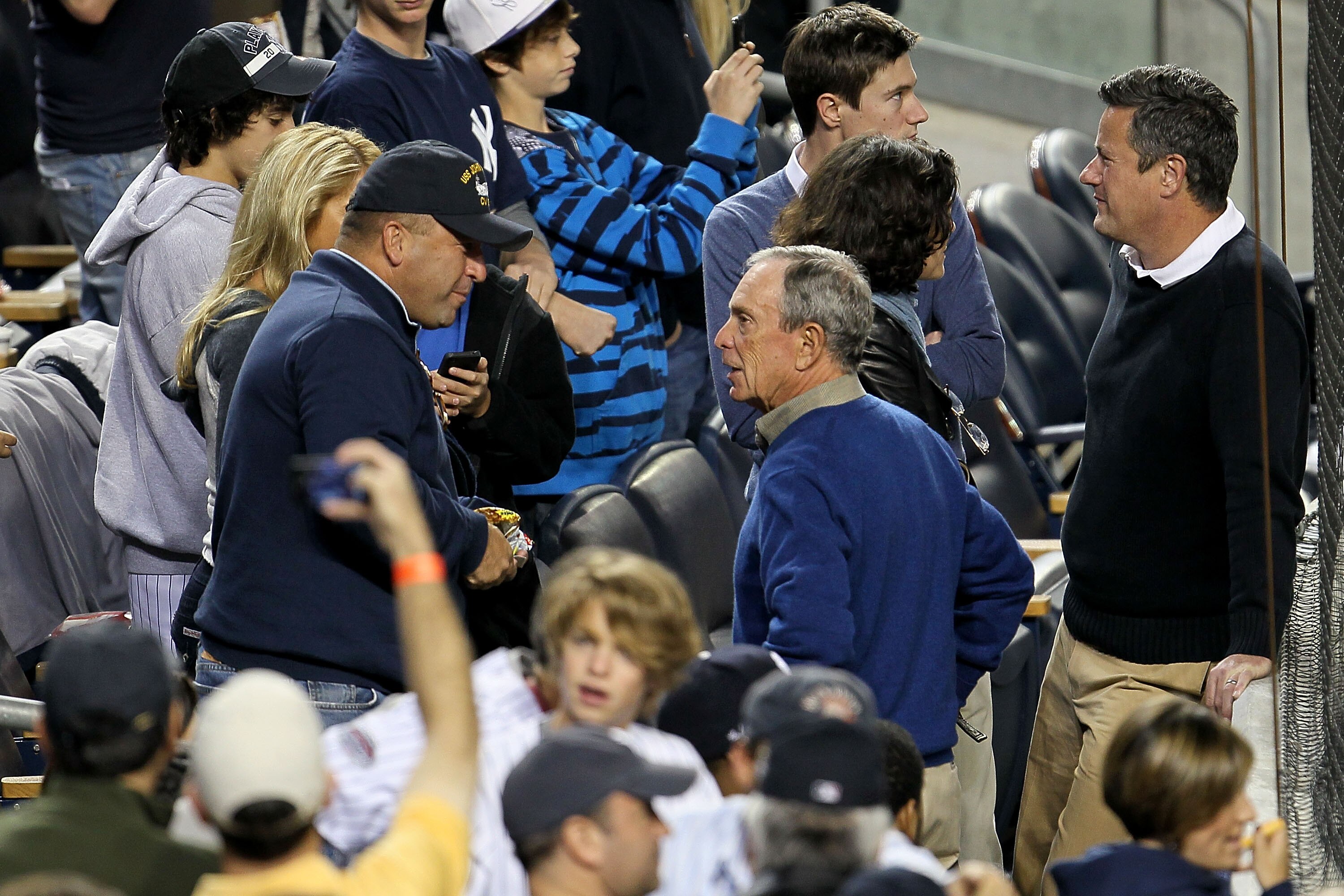 NEW YORK - OCTOBER 09:  New York City Mayor Michael Bloomberg attends Game Three of the ALDS between the New York Yankees and the Minnesota Twins during the 2010 MLB Playoffs at Yankee Stadium on October 9, 2010 in the Bronx borough of New York City.  (Ph