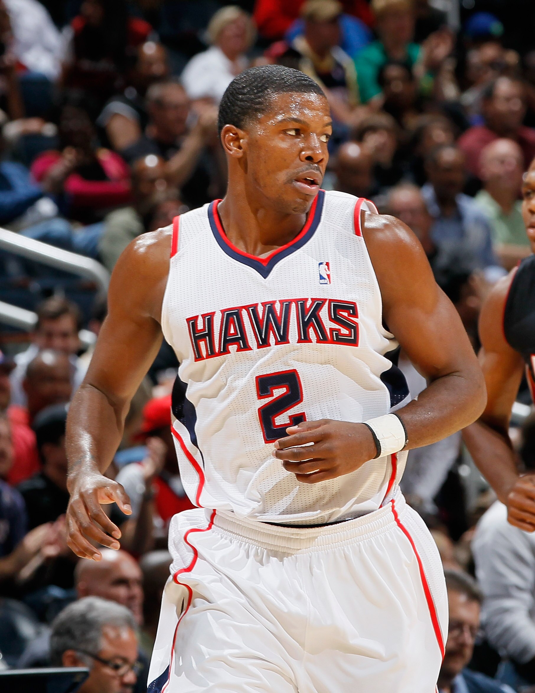 ATLANTA - OCTOBER 21:  Joe Johnson #2 of the Atlanta Hawks against the Miami Heat at Philips Arena on October 21, 2010 in Atlanta, Georgia.  (Photo by Kevin C. Cox/Getty Images)