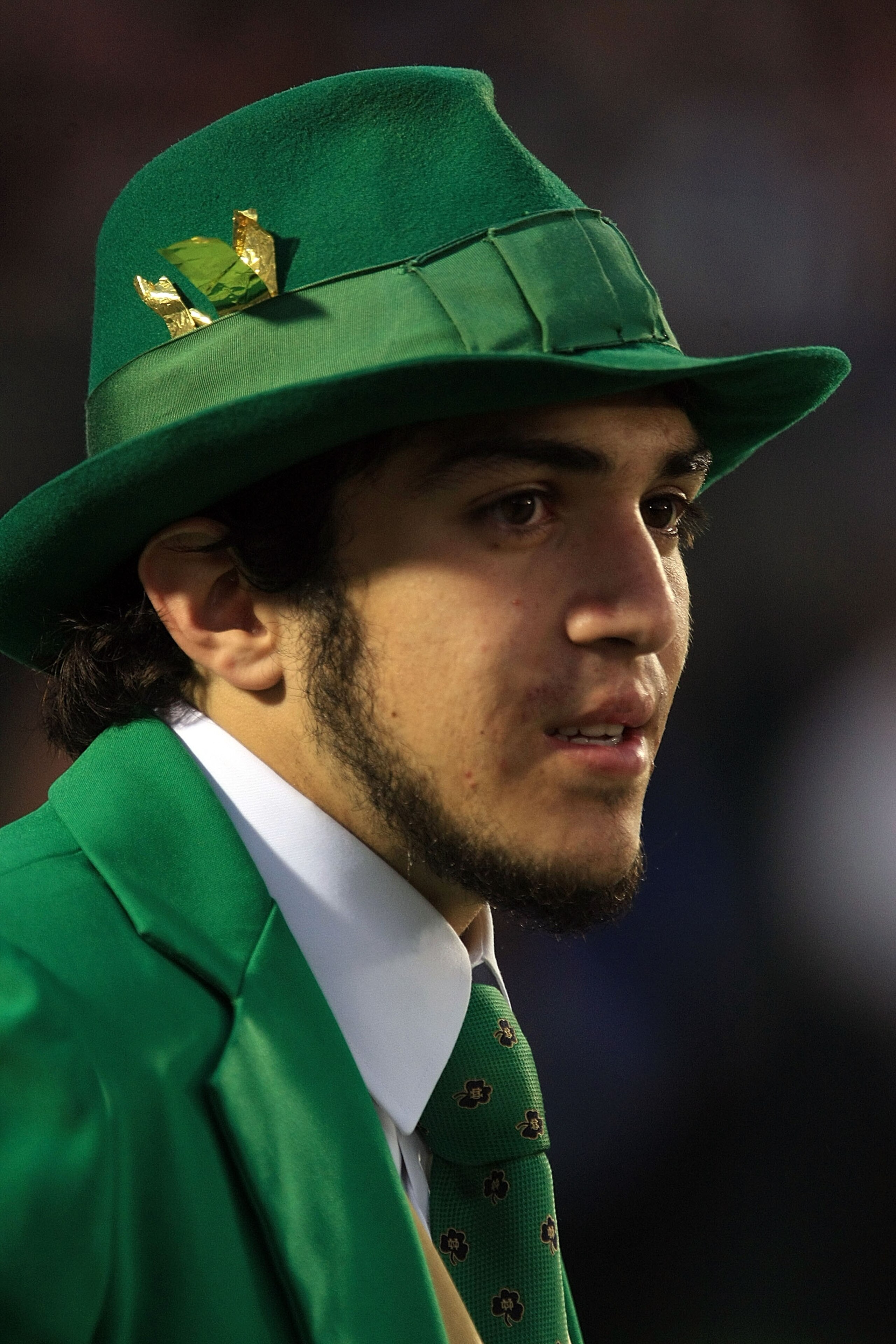 CHAPEL HILL, NC - OCTOBER 11:  The Notre Dame Fight Irish mascot watches the play in the second half against the North Carolina Tar Heels at Kenan Stadium October 11, 2008 in Chaple Hill, North Carolina.  (Photo by Scott Halleran/Getty Images)