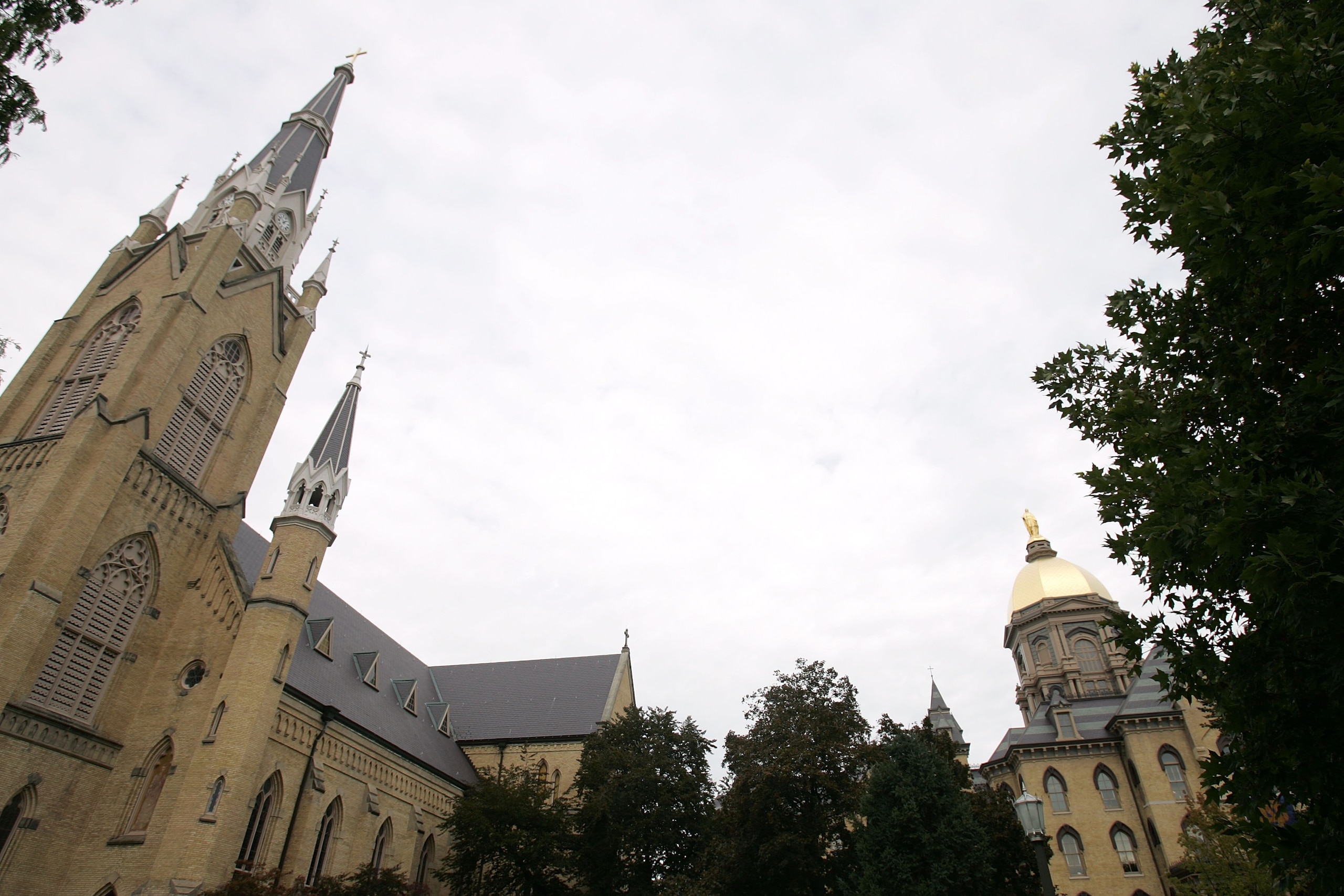 SOUTH BEND, IN - SEPTEMBER 30:  A general view of the Golden Dome (R) is seen on the campus of Notre Dame prior to the Notre Dame Fighting Irish's game against the Purdue Boilermakers September 30, 2006 at Notre Dame Stadium in South Bend, Indiana.  (Phot