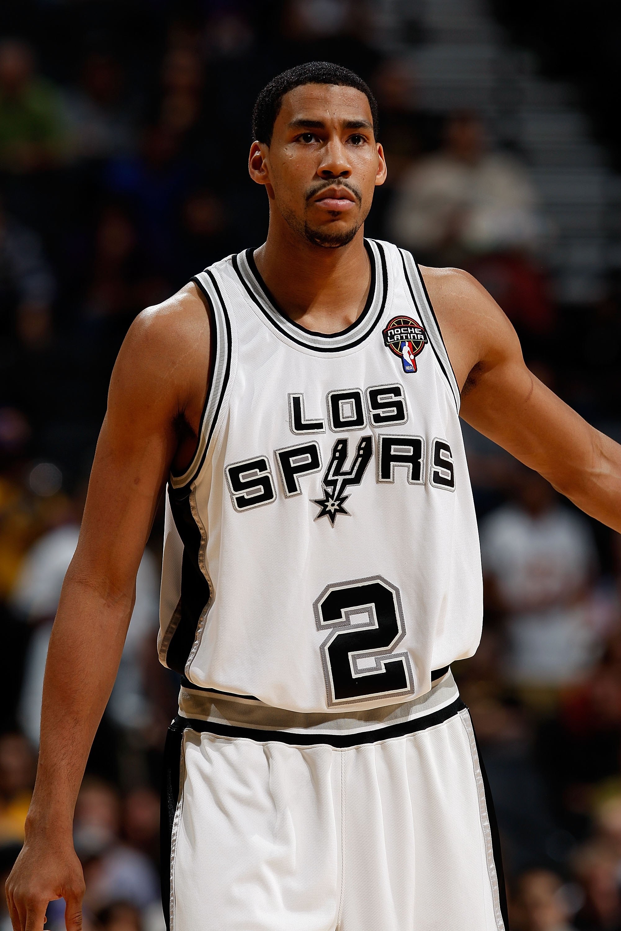 SAN ANTONIO - MARCH 24:  Guard Garrett Temple #2 of the San Antonio Spurs at AT&T Center on March 24, 2010 in San Antonio, Texas.  NOTE TO USER: User expressly acknowledges and agrees that, by downloading and/or using this Photograph, user is consenting t