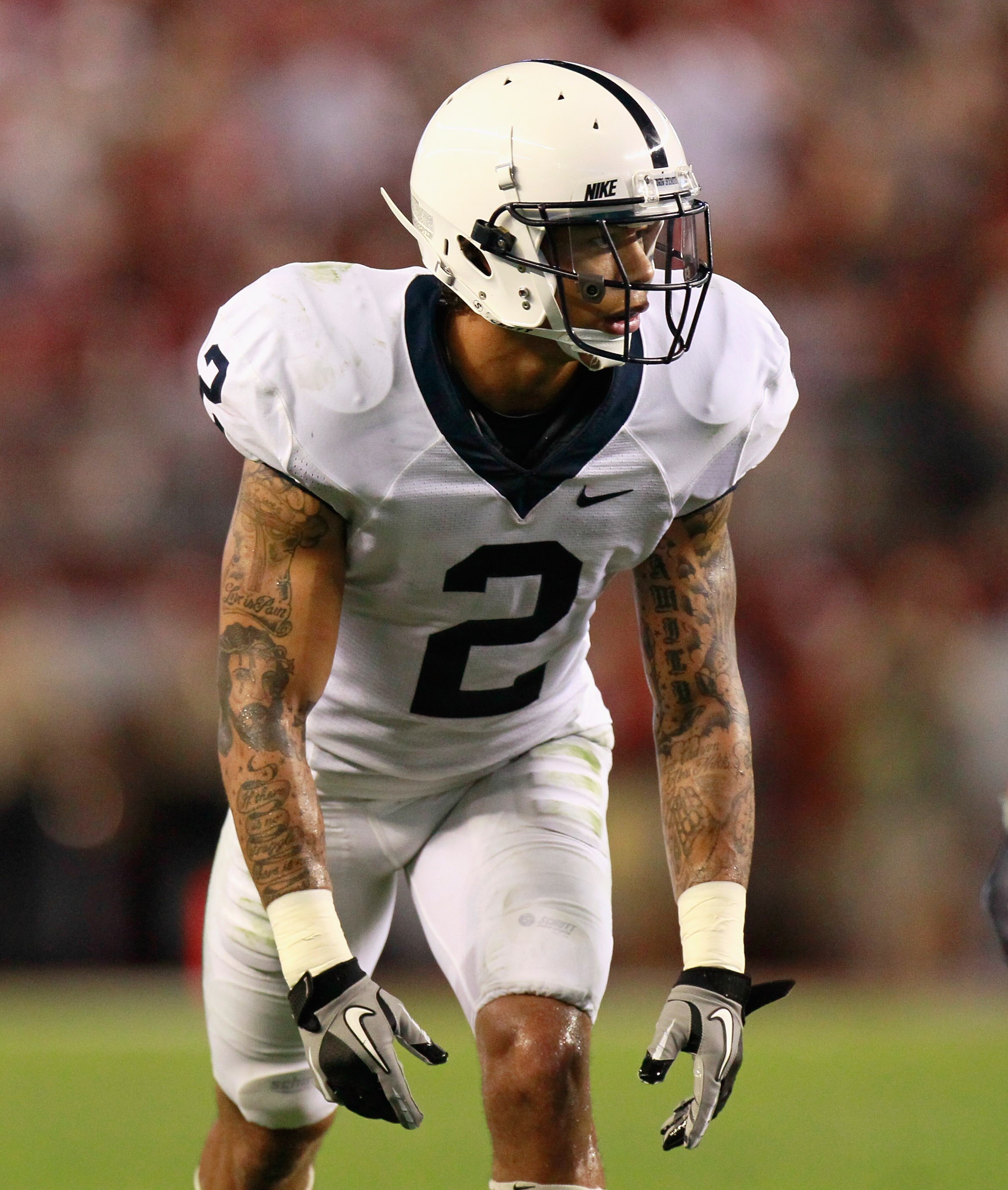 TUSCALOOSA, AL - SEPTEMBER 11:  Chaz Powell #2 of the Penn State Nittany Lions against the Alabama Crimson Tide at Bryant-Denny Stadium on September 11, 2010 in Tuscaloosa, Alabama.  (Photo by Kevin C. Cox/Getty Images)