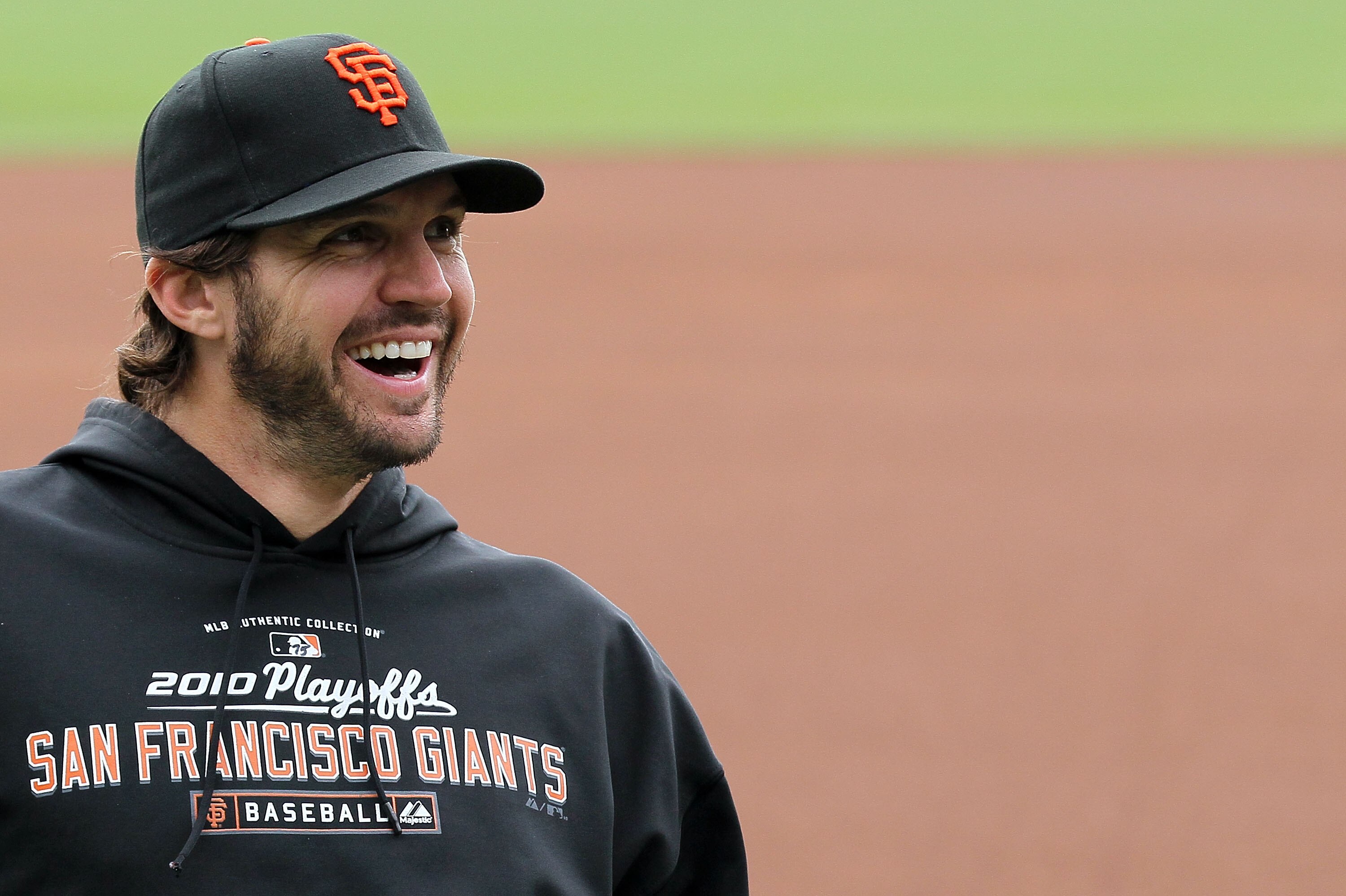 SAN FRANCISCO - OCTOBER 28:  Barry Zito #75 of the San Francisco Giants looks on during batting practice before Game Two of the 2010 MLB World Series against the Texas Rangers at AT&T Park on October 28, 2010 in San Francisco, California.  (Photo by Justi