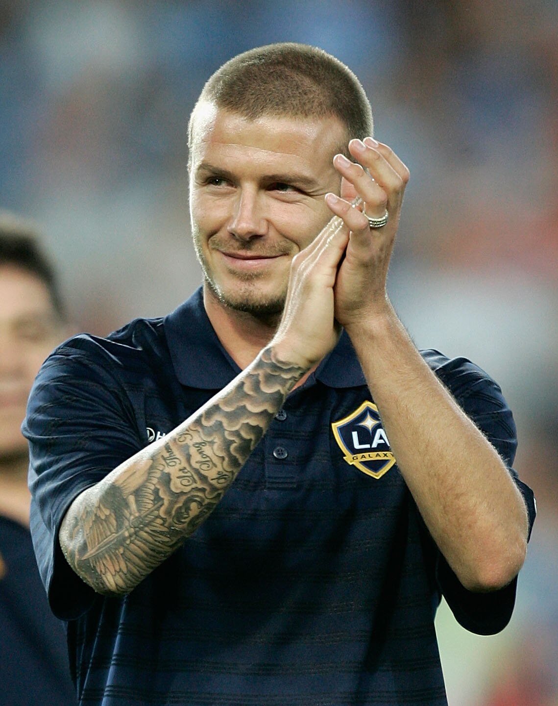 SYDNEY, AUSTRALIA - NOVEMBER 25:  David Beckham of the Los Angeles Galaxy is presented to the crowd at half time of the round 14 A-League match between Sydney FC and the Queensland Roar at Sydney Football Stadium on November 25, 2007 in Sydney, Australia.