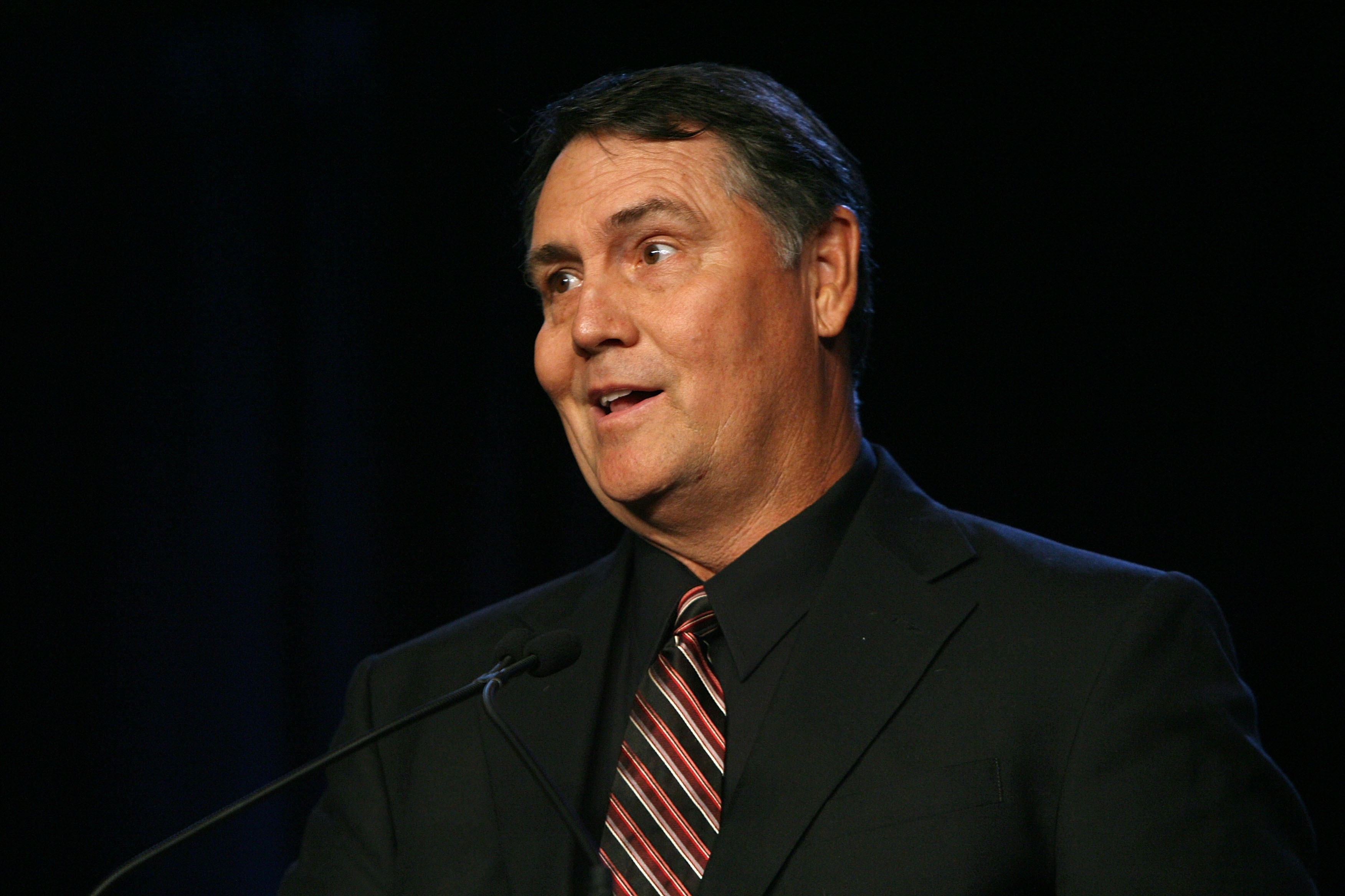 NEW ORLEANS - JULY 27:  Head coach Danny White of the Utah Blaze speaks during the ADT ArenaBall Awards Gala at The Sugar Mill on July 27, 2007 in New Orleans, Louisiana. ArenaBowl XXI will be played between the COlumbus Destroyers and the San Jose SaberC