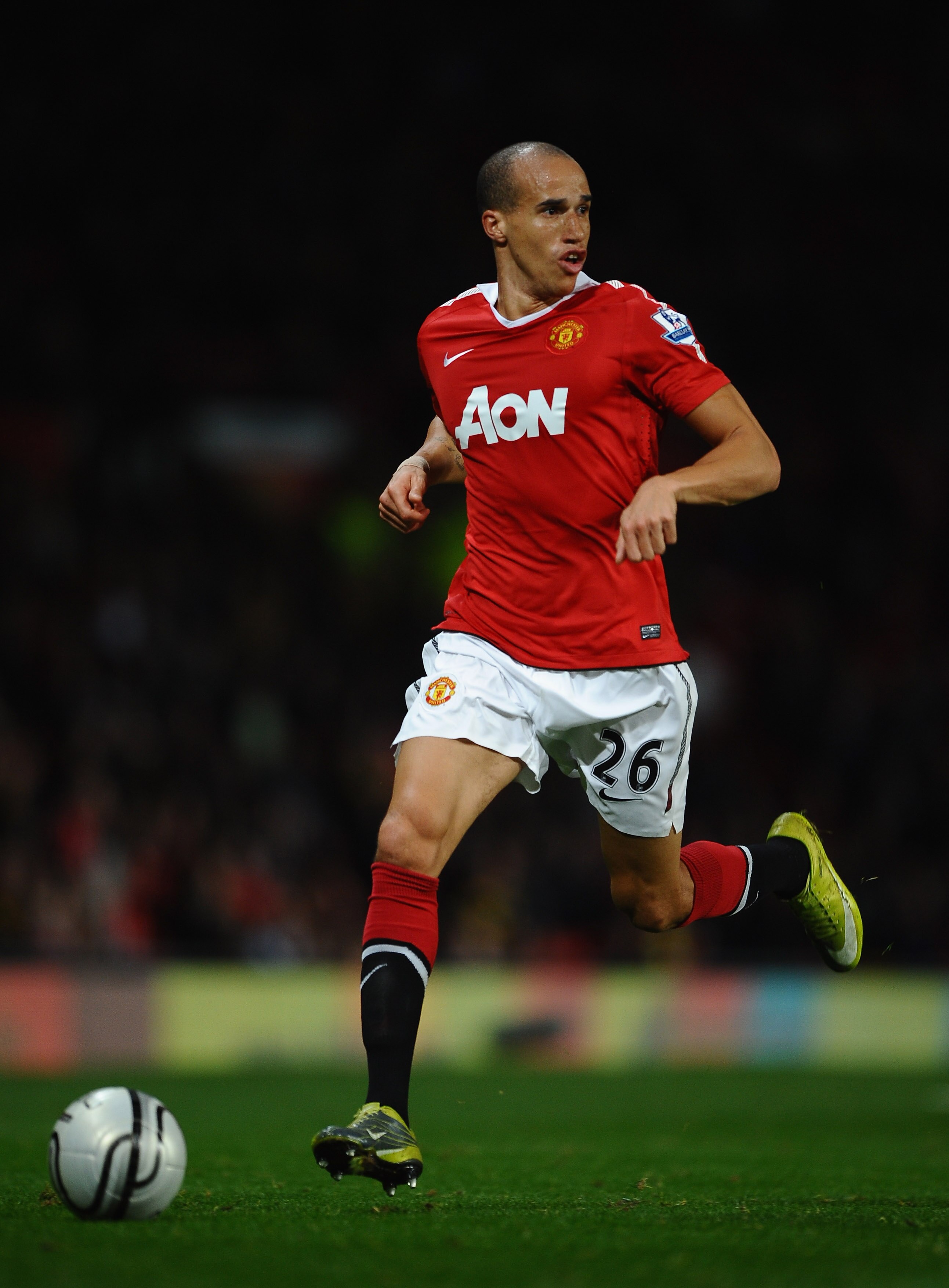 MANCHESTER, ENGLAND - OCTOBER 26:  Gabriel Obertan of Manchester United in action during the Carling Cup fourth round match between Manchester United and Wolverhampton Wanderers at Old Trafford on October 26, 2010 in Manchester, England.  (Photo by Lauren