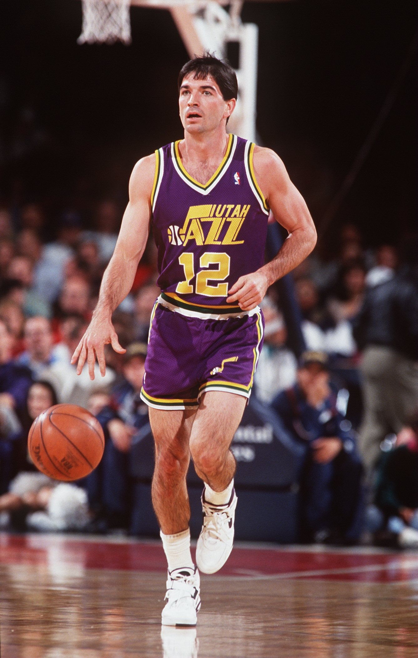 1993:  JOHN STOCKTON OF THE UTAH JAZZ. Mandatory Credit: Tim Defrisco/ALLSPORT