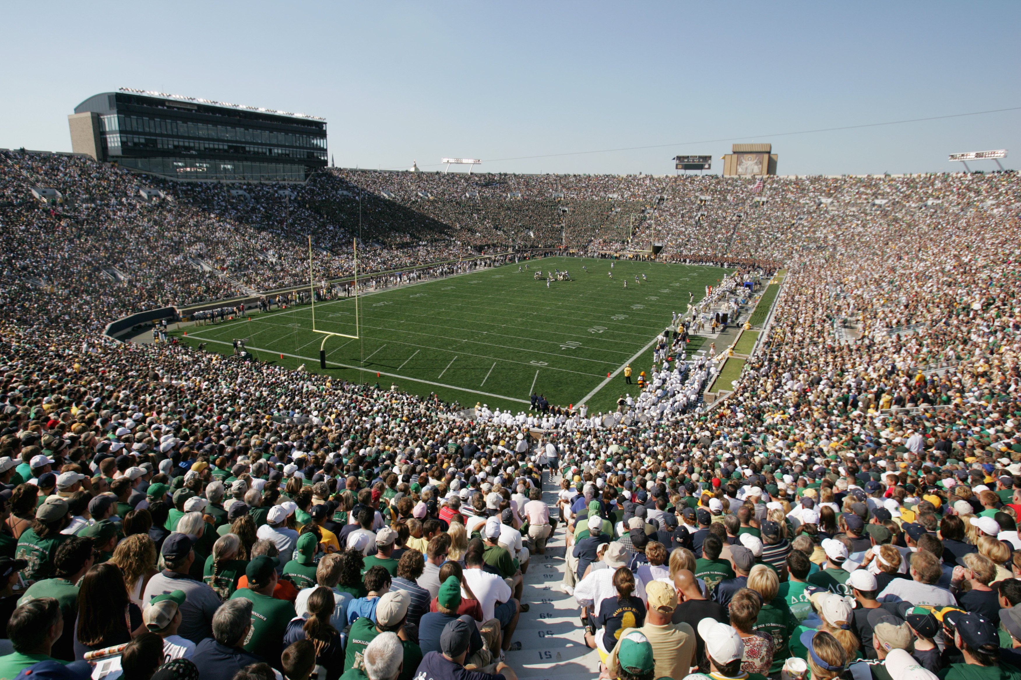 SOUTH BEND, IN - SEPTEMBER 01:  General view of the Notre Dame campus during the game between the Notre Dame Fighting Irish and the Georgia Tech Yellow Jackets on September 1, 2007 at Notre Dame Stadium in South Bend, Indiana. (Photo by Jonathan Daniel/Ge