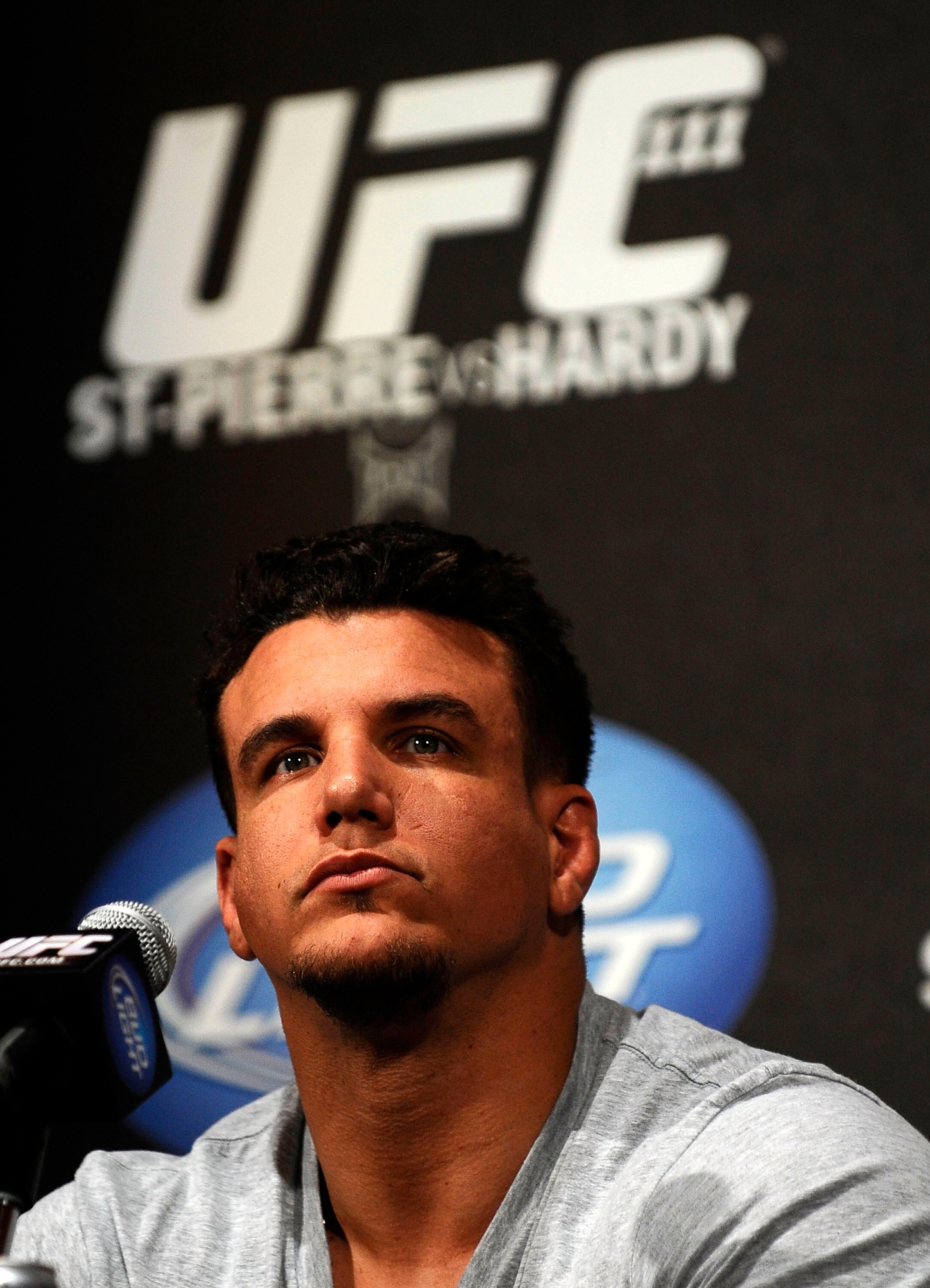 NEW YORK - MARCH 24:  Frank Mir of Las Vegas, Nevada speaks at a press conference for UFC 111 at Radio City Music Hall on March 24, 2010 in New York City.  Mir will face Shane Carwin of Denver, Colorado in the INterim heavyweight title bout.  (Photo by Je