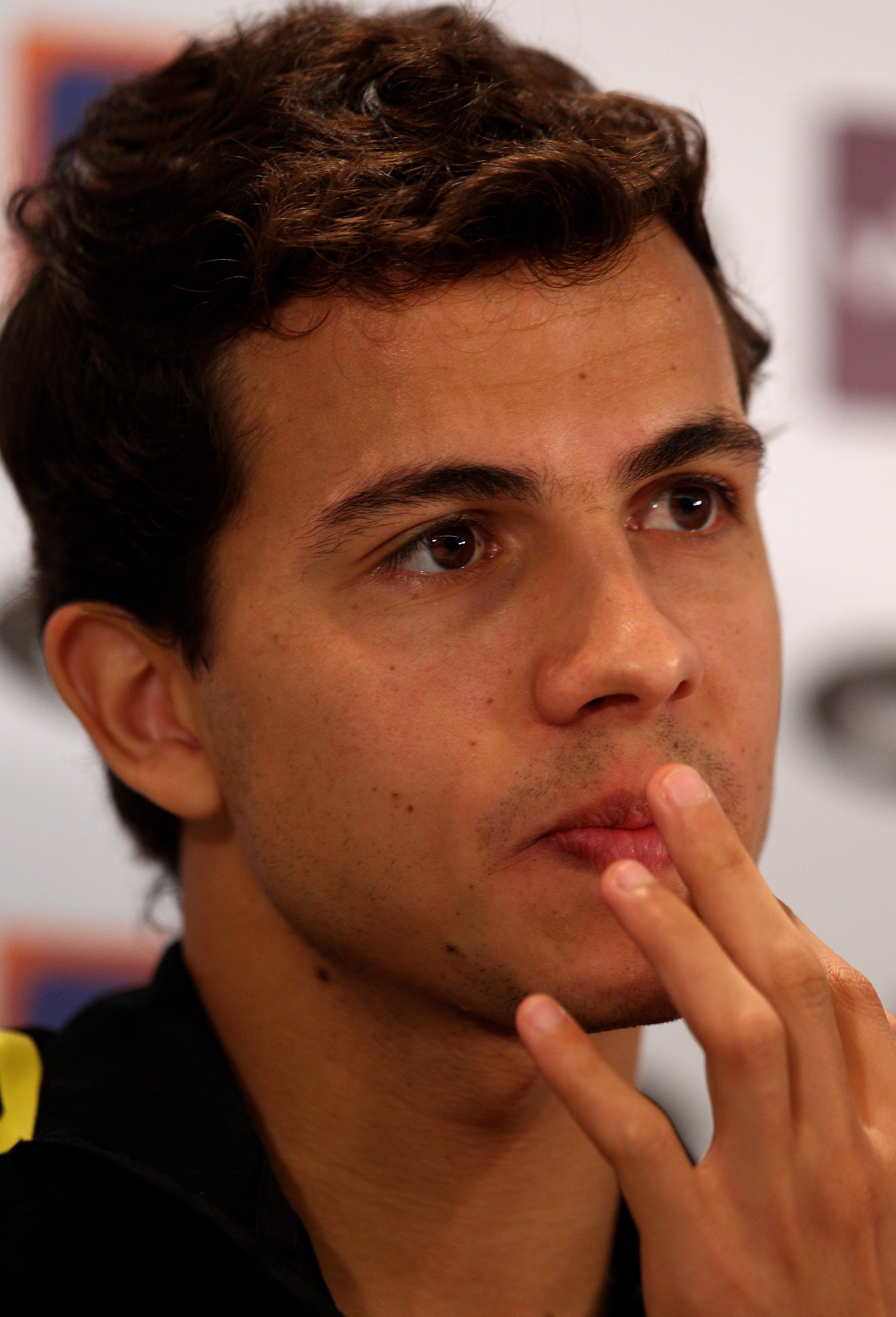 JOHANNESBURG, SOUTH AFRICA - JUNE 17:  Nilmar speaks to the media during the Brazil team press conference at The Fairways Hotel on June 17, 2010 in Johannesburg, South Africa. The Brazil national team are in South Africa to contest the 2010 FIFA World Cup