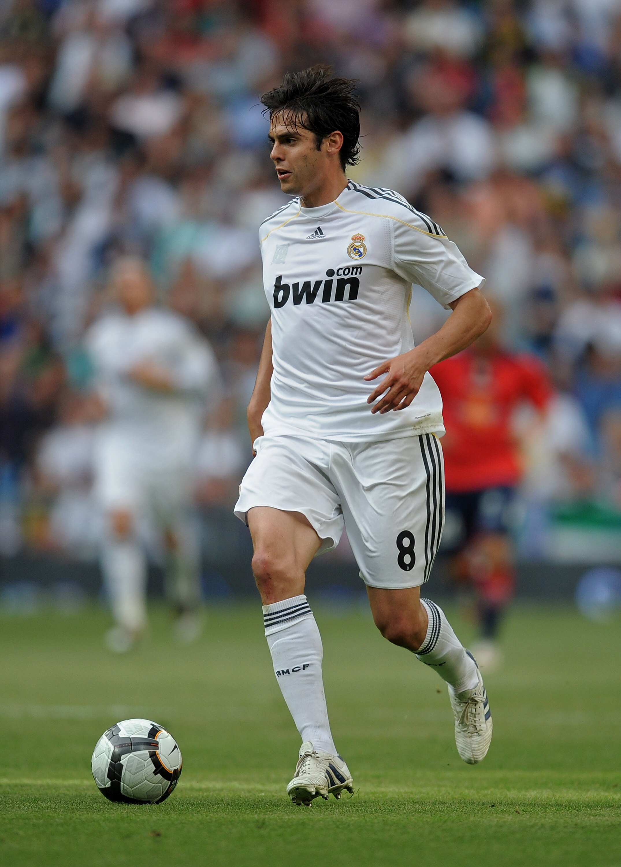 MADRID, SPAIN - MAY 02:  Kaka of Real Madrid runs with the ball during the La Liga match between Real Madrid and Osasuna at the Estadio Santiago Bernabeu on May 2, 2010 in Madrid, Spain. Real Madrid won the match 3-2.  (Photo by Jasper Juinen/Getty Images