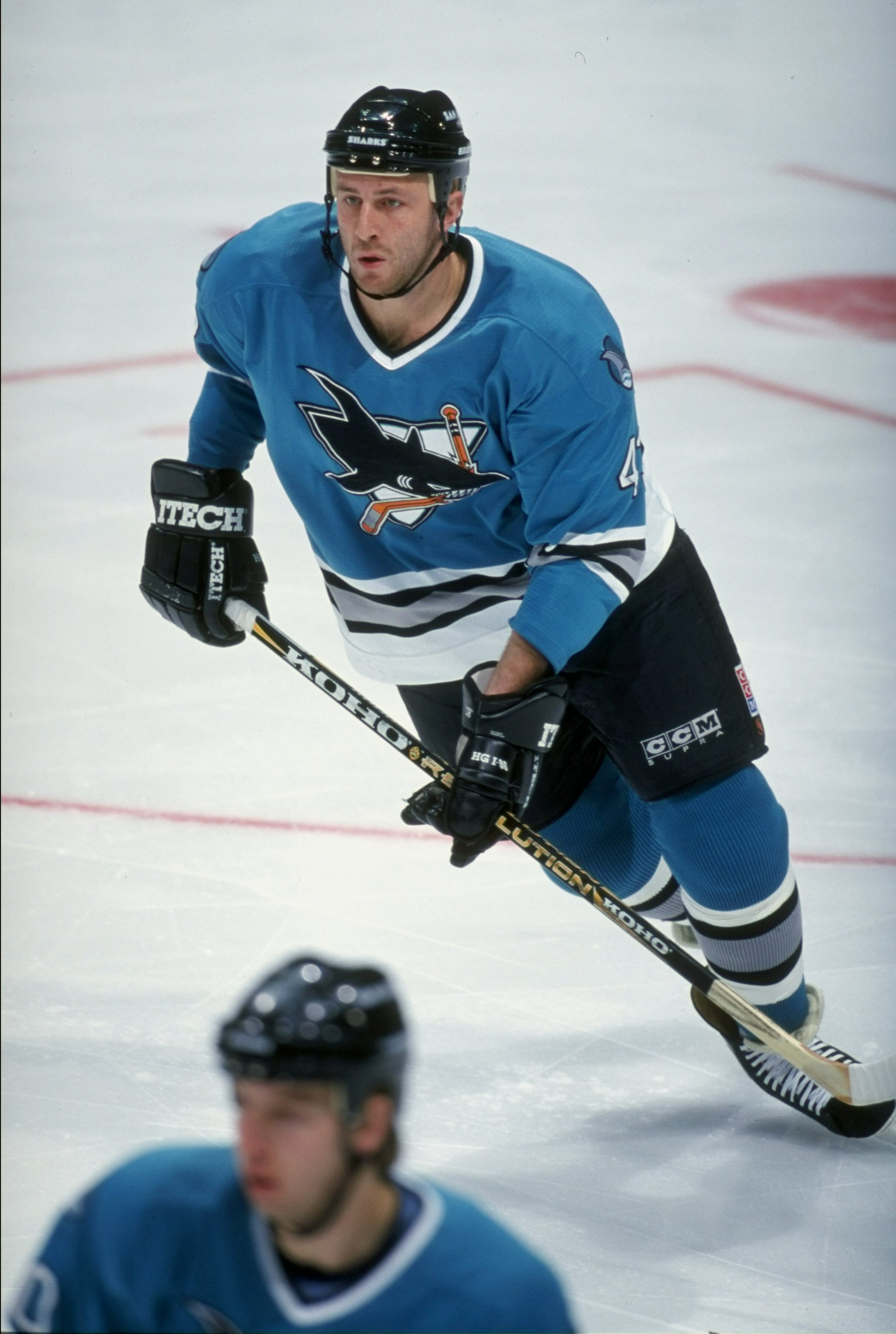 15 Apr 1998: Defenseman Al Iafrate of the San Jose Sharks in action during a game against the Calgary Flames at the Canadian Airlines Saddledome in Calgary, Canada. The Flames and Sharks tied 3-3. Mandatory Credit: Ian Tomlinson /Allsport 15 Apr 1998: Defenseman Al Iafrate of the San Jose Sharks in action during a game against the Calgary Flames at the Canadian Airlines Saddledome in Calgary, Canada. The Flames and Sharks tied 3-3. Mandatory Credit: Ian Tomlinson /Allsport