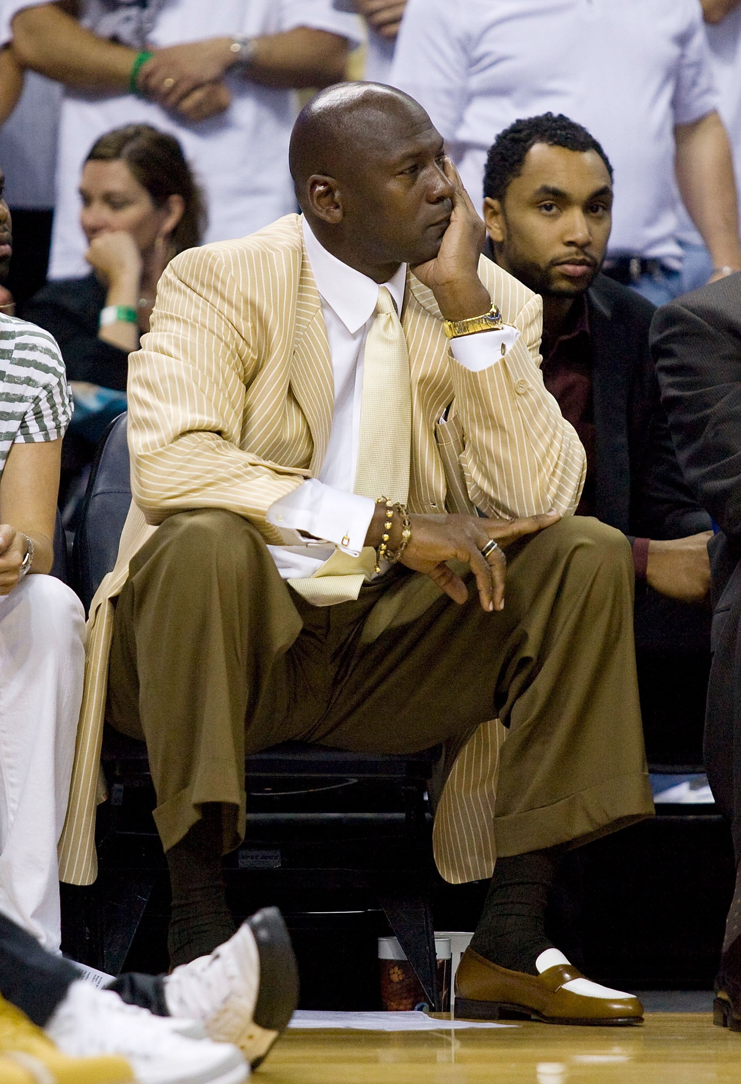 CHARLOTTE, NC - APRIL 26: Charlotte Bobcats principal owner Michael Jordan watches in disappointment as time runs down against the Orlando Magic at Time Warner Cable Arena on April 26, 2010 in Charlotte, North Carolina. The Magic defeated the Bobcats 99- CHARLOTTE, NC - APRIL 26: Charlotte Bobcats principal owner Michael Jordan watches in disappointment as time runs down against the Orlando Magic at Time Warner Cable Arena on April 26, 2010 in Charlotte, North Carolina. The Magic defeated the Bobcats 99-