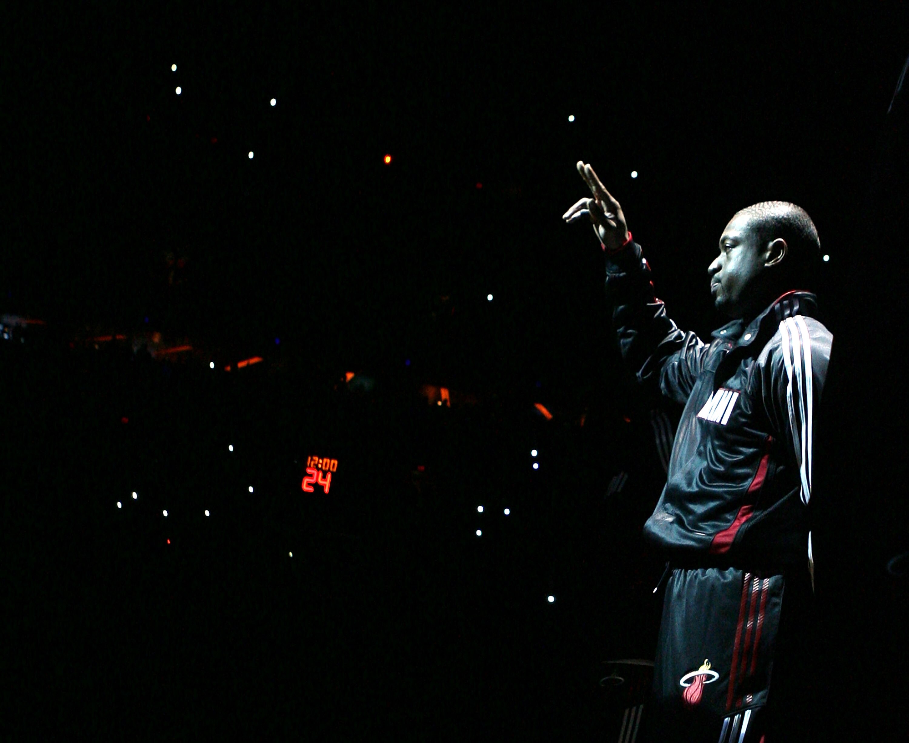 MIAMI - OCTOBER 29:  Guard Dwyane Wade #3 of the Miami Heat is introduced against the Orlando Magic at American Airlines Arena on October 29, 2010 in Miami, Florida.  NOTE TO USER: User expressly acknowledges and agrees that, by downloading and or using t