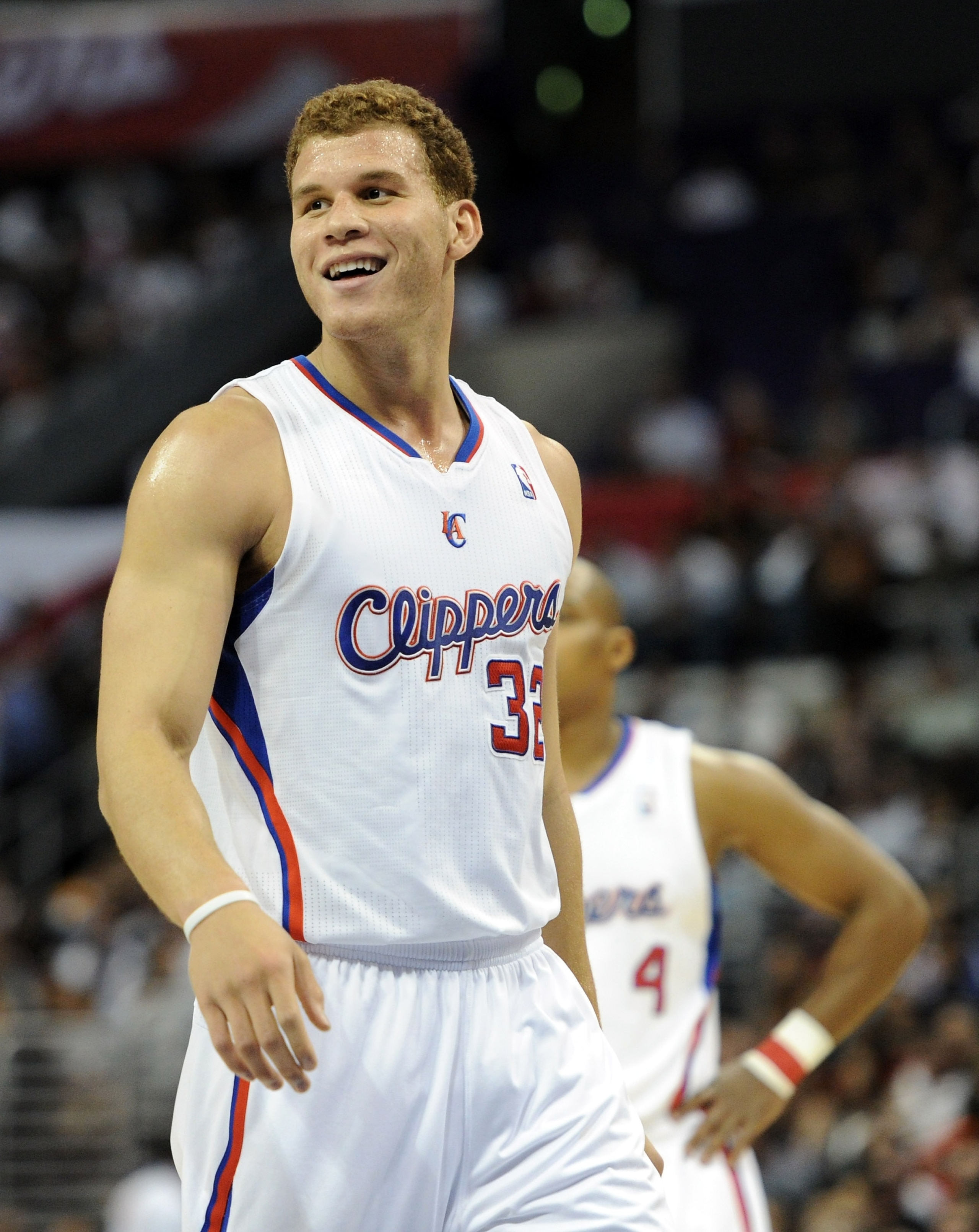 LOS ANGELES, CA - OCTOBER 27:  Blake Griffin #32 of the Los Angeles Clippers reacts after his dunk during the first half against the Portland Trail Blazers at Staples Center on October 27, 2010 in Los Angeles, California. NOTE TO USER: User expressly ackn