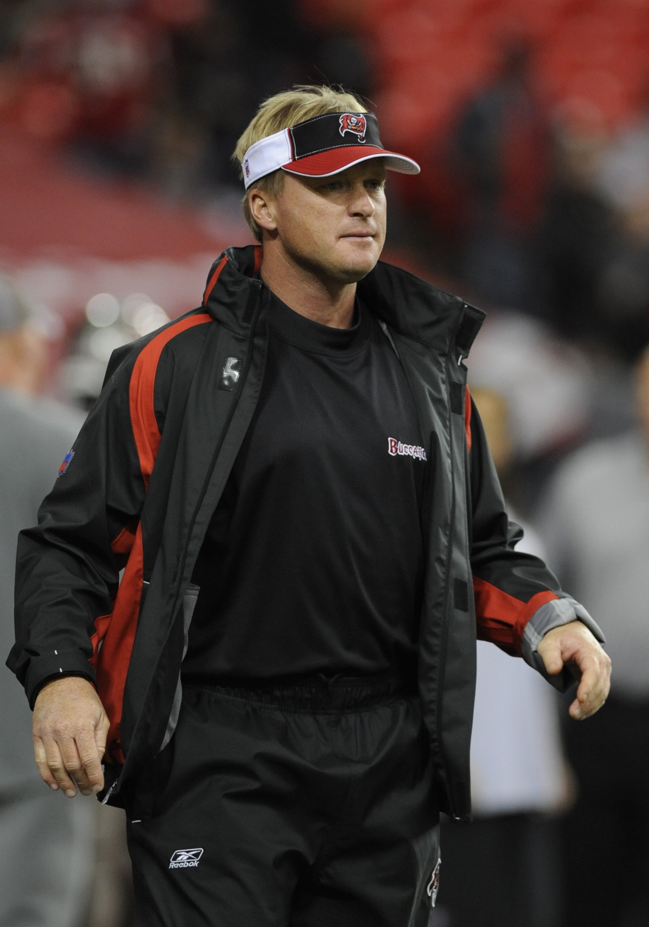 ATLANTA - DECEMBER 14: Coach Jon Gruden of the Tampa Bay Buccaneers directs play against the Atlanta Falcons at the Georgia Dome on December 14, 2008 in Atlanta, Georgia. (Photo by Al Messerschmidt/Getty Images) ATLANTA - DECEMBER 14: Coach Jon Gruden of the Tampa Bay Buccaneers directs play against the Atlanta Falcons at the Georgia Dome on December 14, 2008 in Atlanta, Georgia. (Photo by Al Messerschmidt/Getty Images)