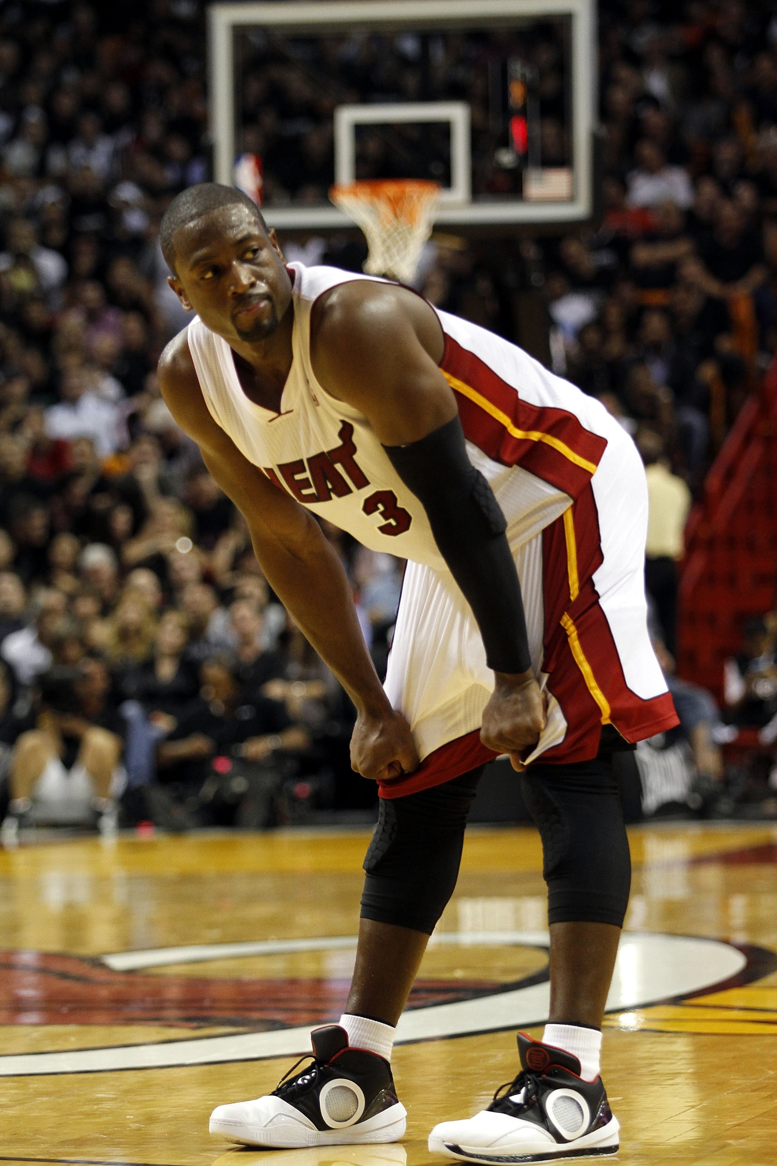 MIAMI - OCTOBER 29:  Guard Dwyane Wade #3 of the Miami Heat plays against the Orlando Magic at American Airlines Arena on October 29, 2010 in Miami, Florida.  NOTE TO USER: User expressly acknowledges and agrees that, by downloading and or using this phot