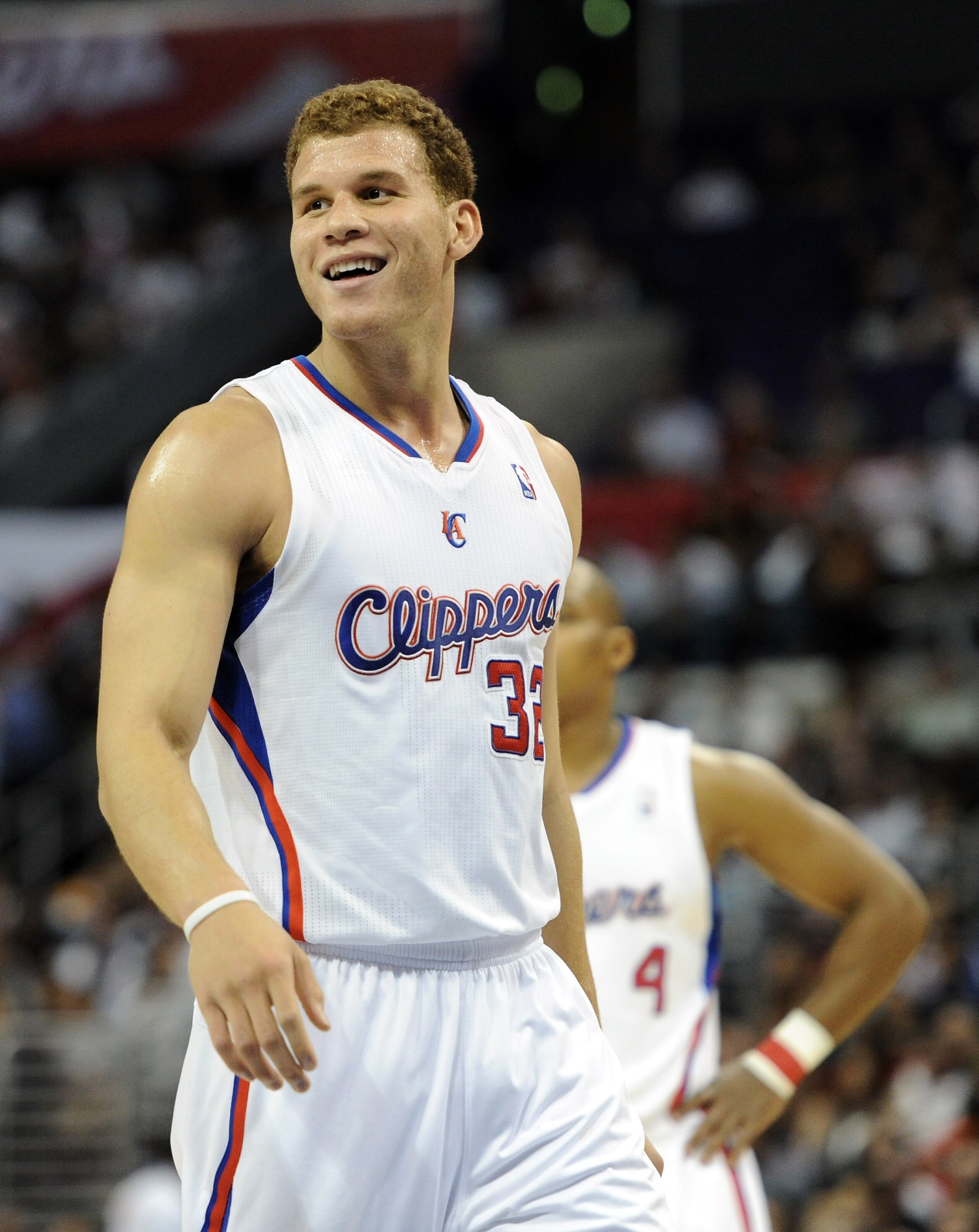 LOS ANGELES, CA - OCTOBER 27:  Blake Griffin #32 of the Los Angeles Clippers reacts after his dunk during the first half against the Portland Trail Blazers at Staples Center on October 27, 2010 in Los Angeles, California. NOTE TO USER: User expressly ackn