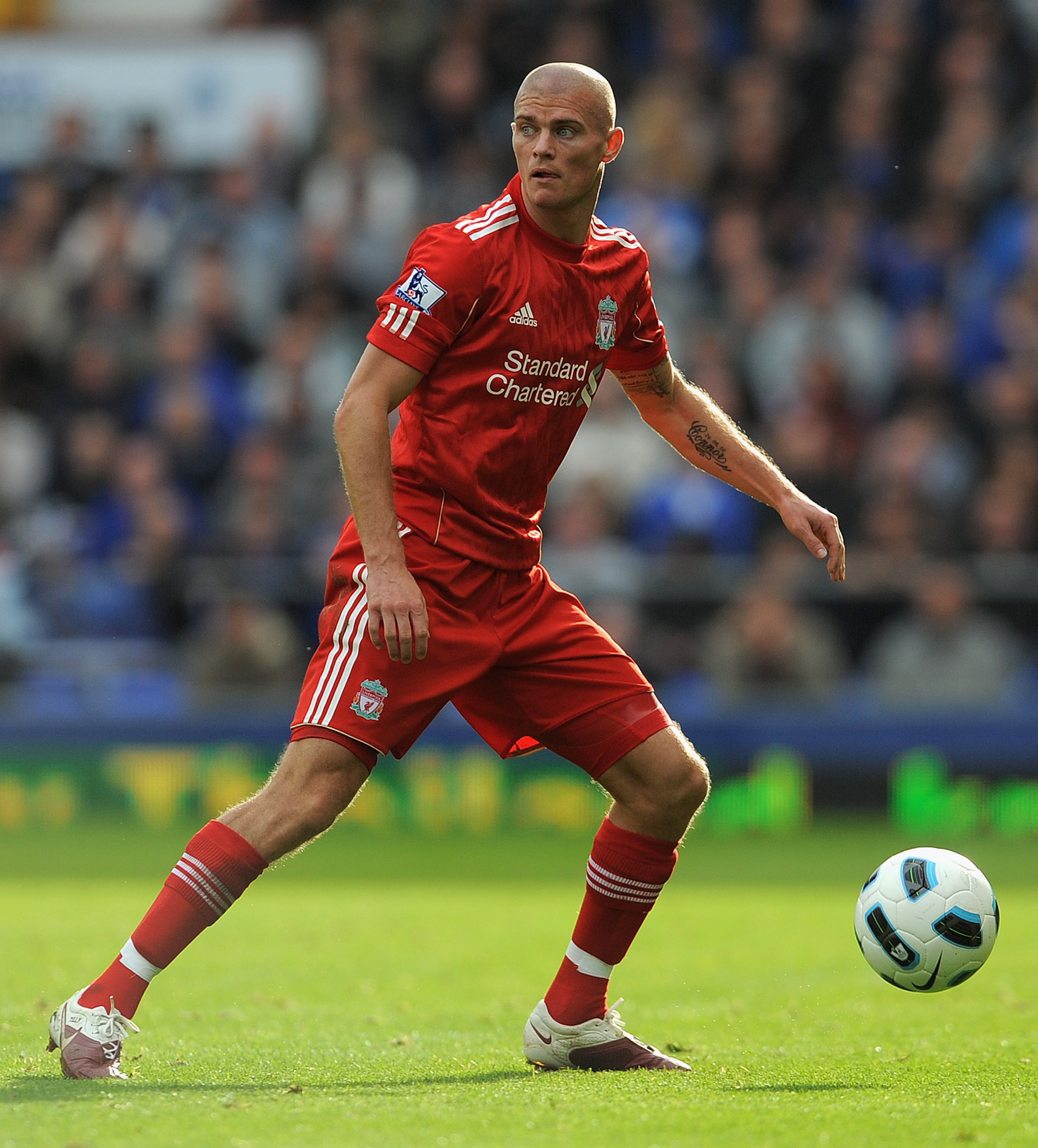LIVERPOOL, ENGLAND - OCTOBER 17:  Paul Konchesky of Liverpool in action during the Barclays Premier League match between Everton and Liverpool at Goodison Park on October 17, 2010 in Liverpool, England.  (Photo by Michael Regan/Getty Images)