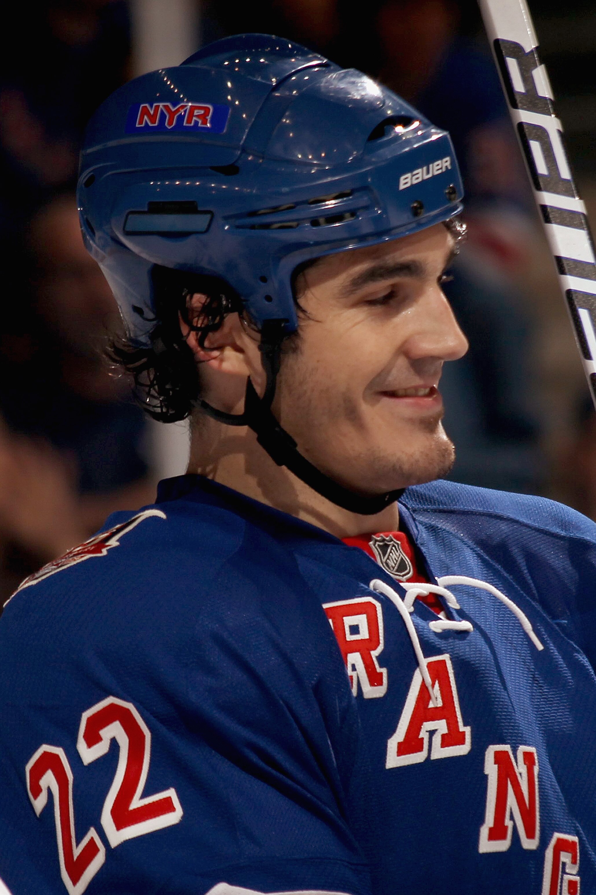 UNIONDALE, NY - OCTOBER 11:  Brian Boyle #22 of the New York Rangers skates against the New York Islanders at the Nassau Coliseum on October 11, 2010 in Uniondale, New York.  The Islanders won 6-4.  (Photo by Bruce Bennett/Getty Images)