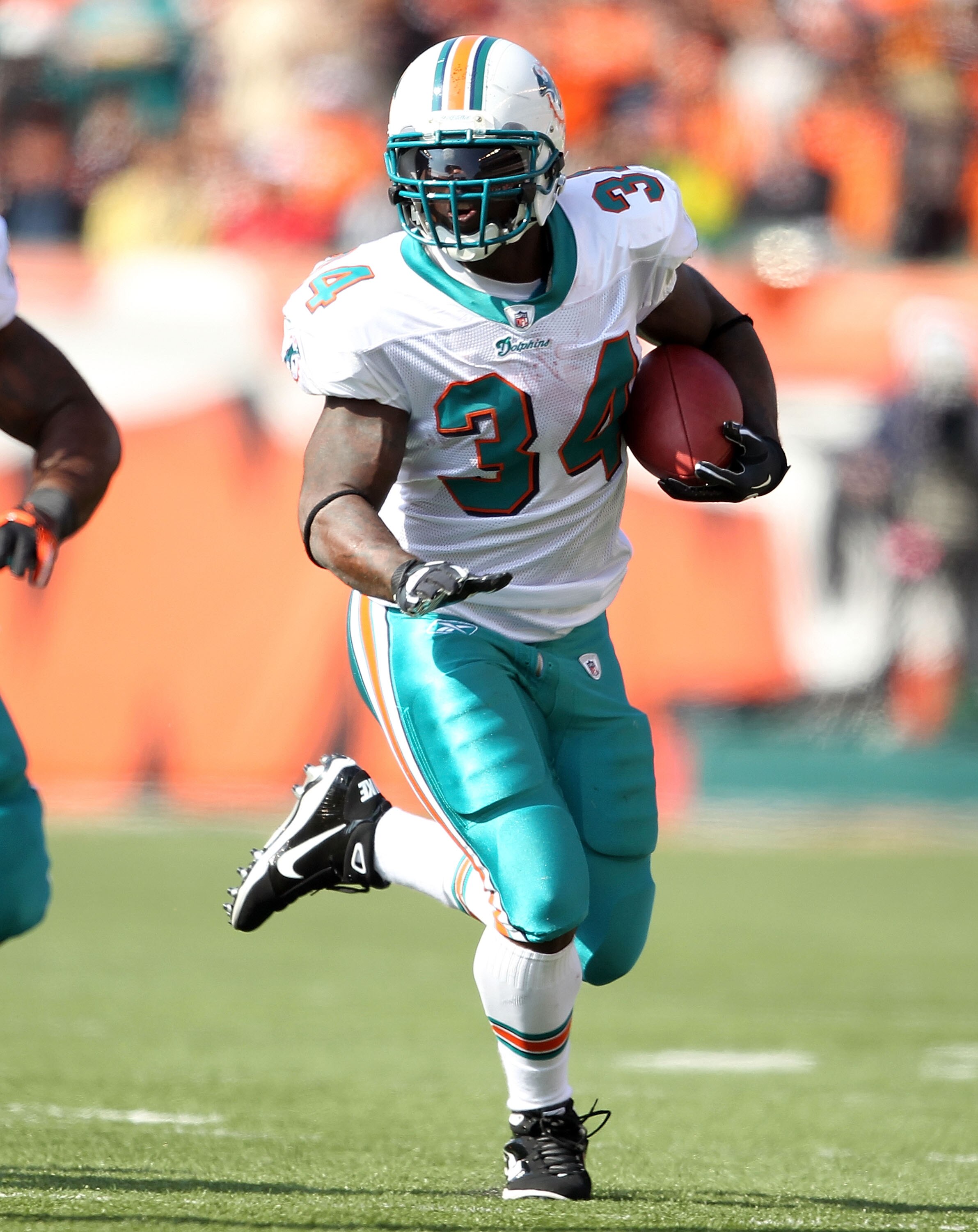 CINCINNATI - OCTOBER 31:  of the Miami Dolphins during the NFL game against the Cincinnati Bengals at Paul Brown Stadium on October 31, 2010 in Cincinnati, Ohio.  (Photo by Andy Lyons/Getty Images)
