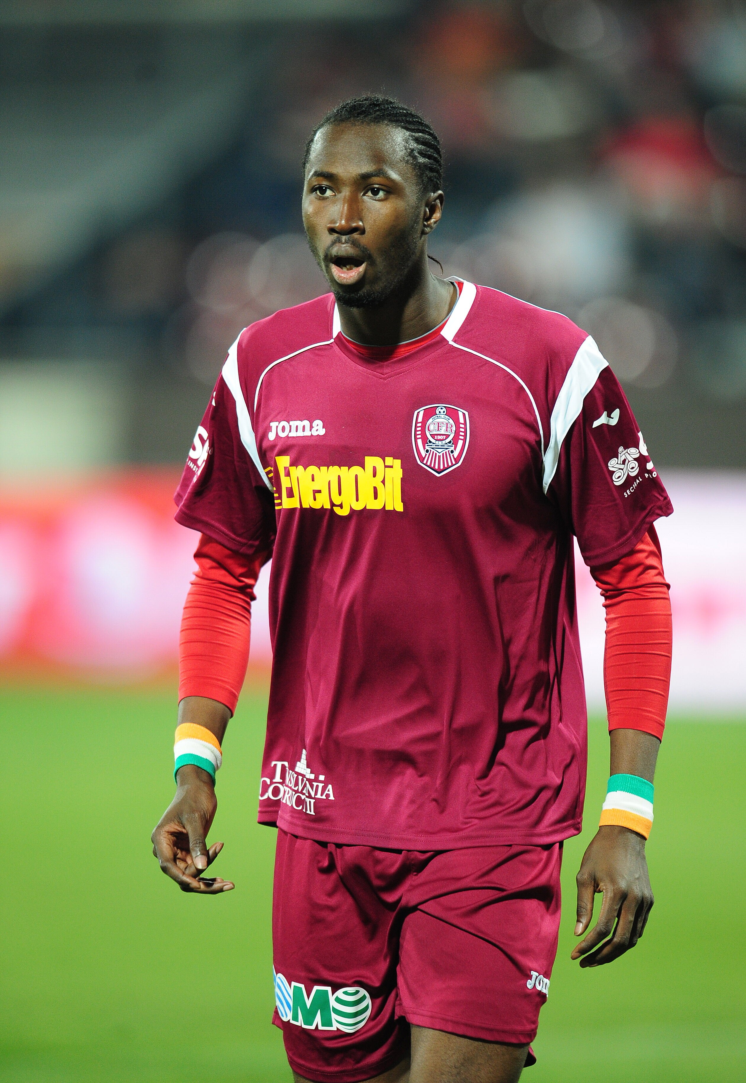 CLUJ-NAPOCA, ROMANIA - OCTOBER 24:  Lacina Traore of CFR Cluj 1907 in action during the Liga 1 match between CFR Cluj 1907 and FC Unirea Urziceni held on October 24, 2010 at the Dr. Constantin Radulescu Stadium, in Cluj-Napoca, Romania. CFR Cluj 1907 won
