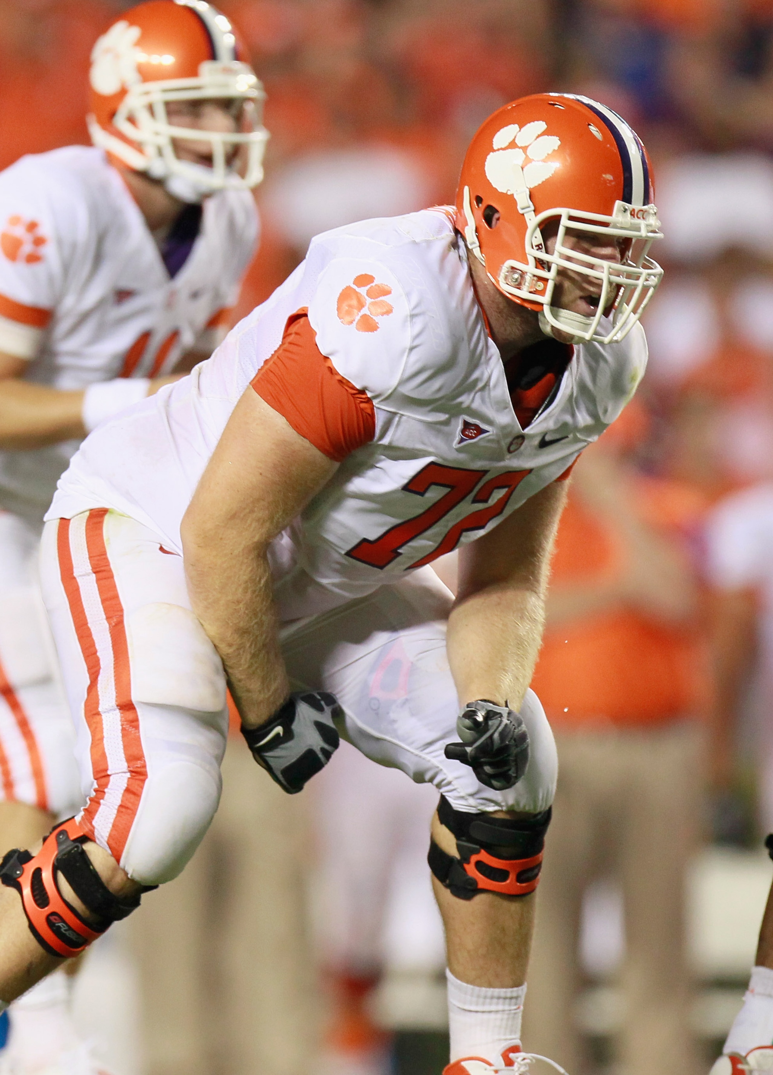 AUBURN, AL - SEPTEMBER 18:  Landon Walker #72 of the Clemson Tigers against the Auburn Tigers at Jordan-Hare Stadium on September 18, 2010 in Auburn, Alabama.  (Photo by Kevin C. Cox/Getty Images)