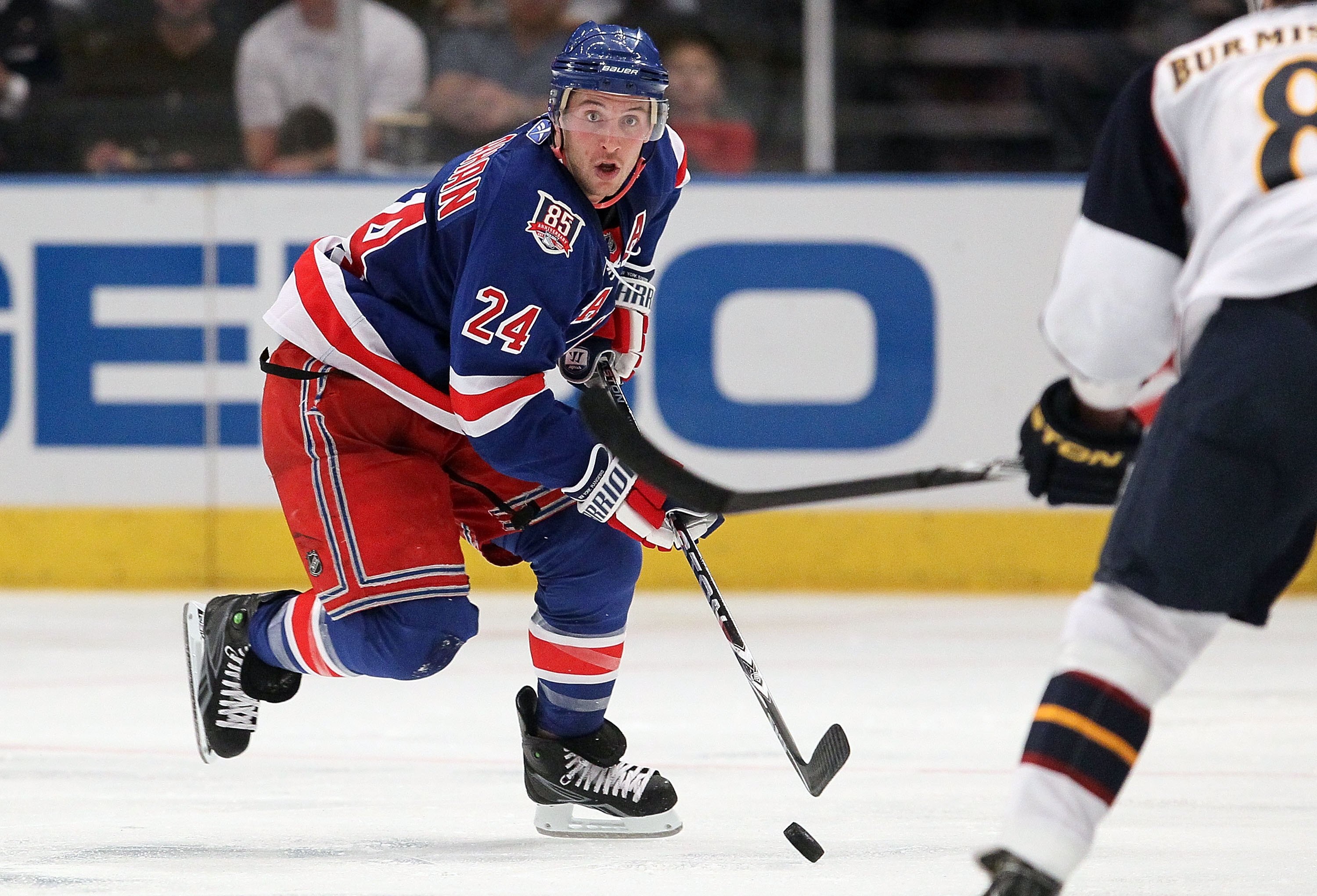 NEW YORK - OCTOBER 27:  Ryan Callahan #24 of the New York Rangers skates against the Atlanta Thrashers on October 27, 2010 at Madison Square Garden in New York City.  (Photo by Jim McIsaac/Getty Images)