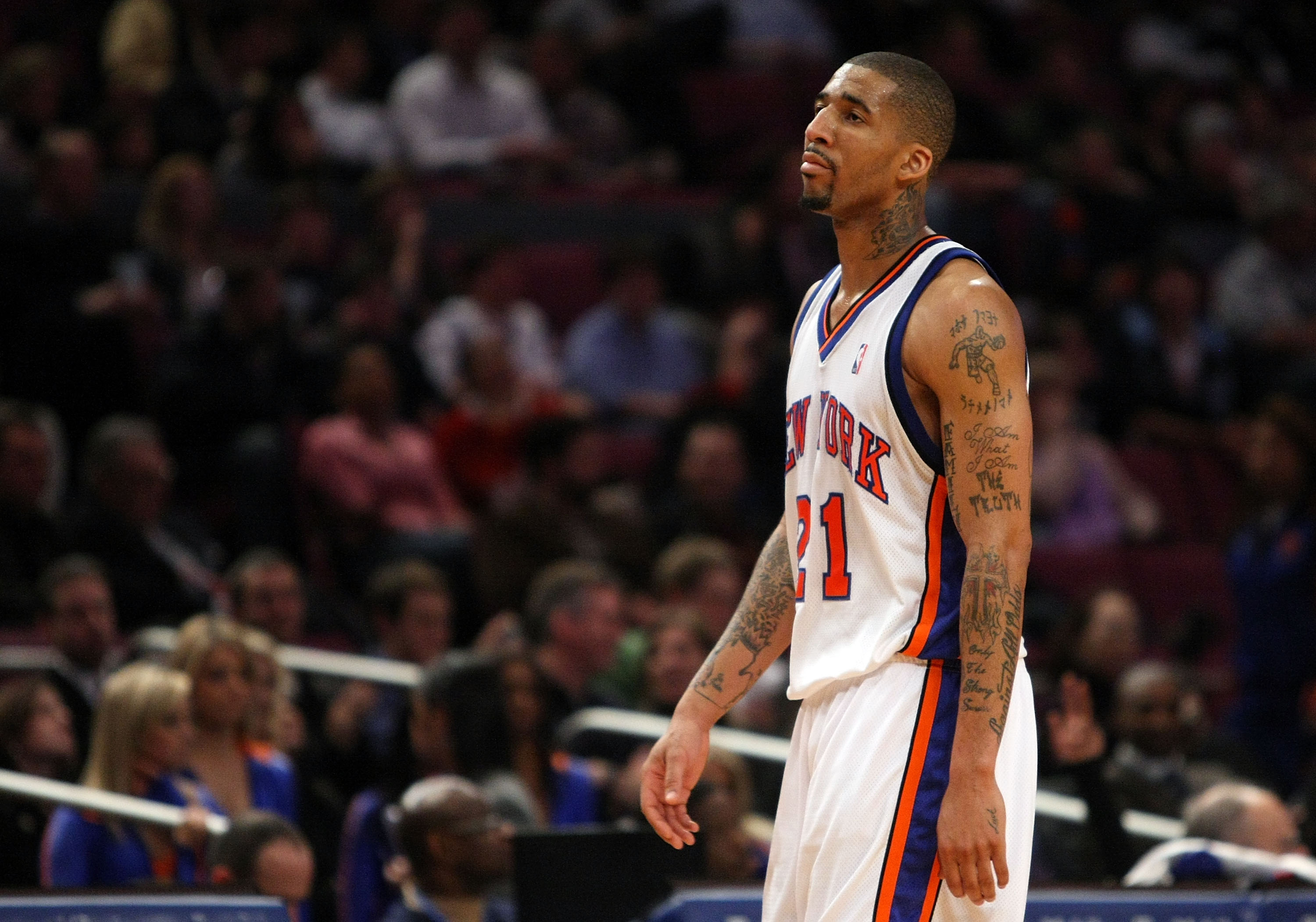 NEW YORK - DECEMBER 19: Wilson Chandler #21 of the New York Knicks walks to the bench against the Milwaukee Bucks on December 19, 2008 at Madison Square Garden in New York City, New York. NOTE TO USER: User expressly acknowledges and agrees that, by downl