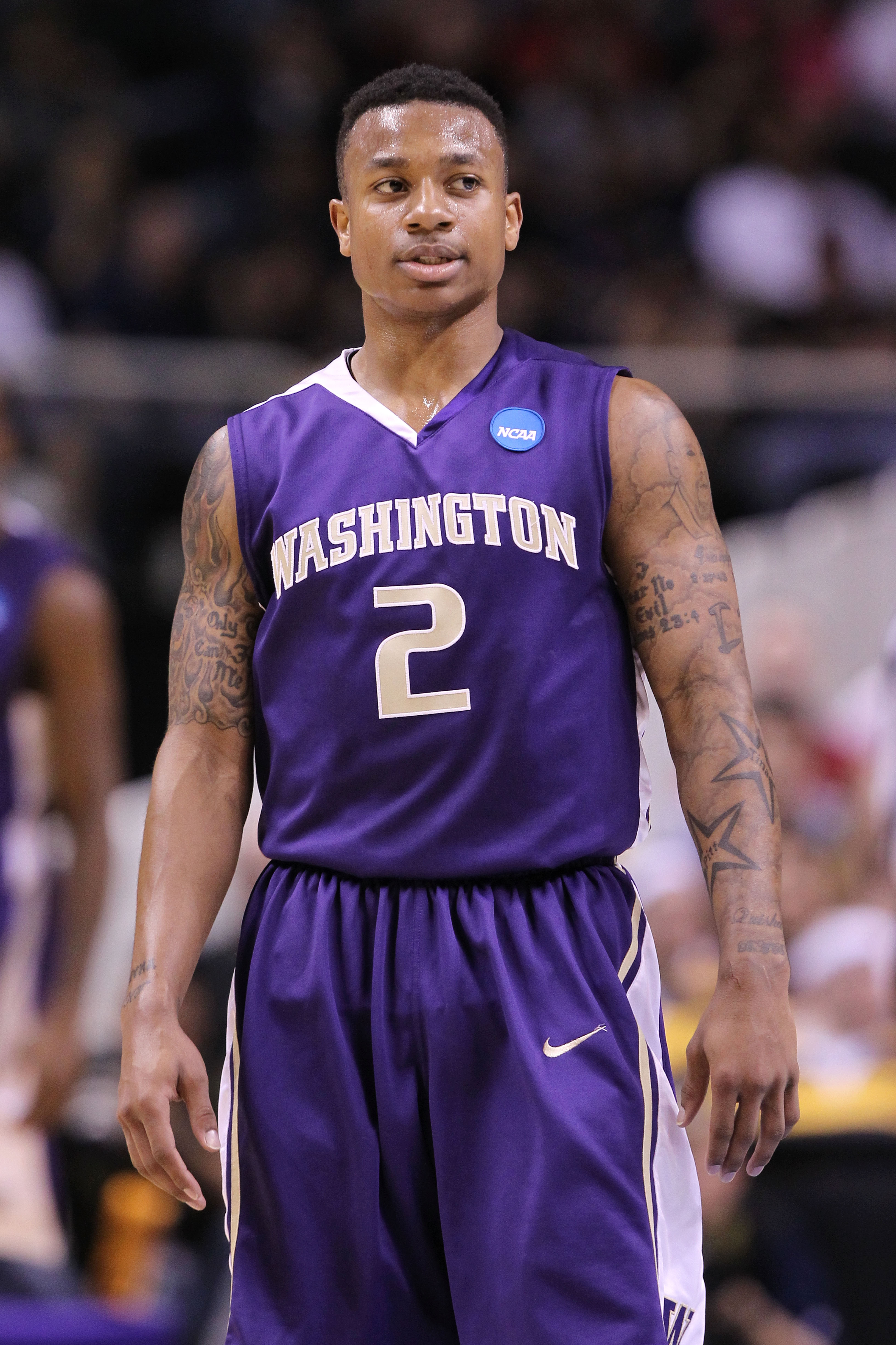 SAN JOSE, CA - MARCH 20:  Guard Isaiah Thomas #2 of the Washington Huskies reacts after a play against the New Mexico Lobos in the second round of the 2010 NCAA men's basketball tournament at HP Pavilion on March 20, 2010 in San Jose, California.  (Photo