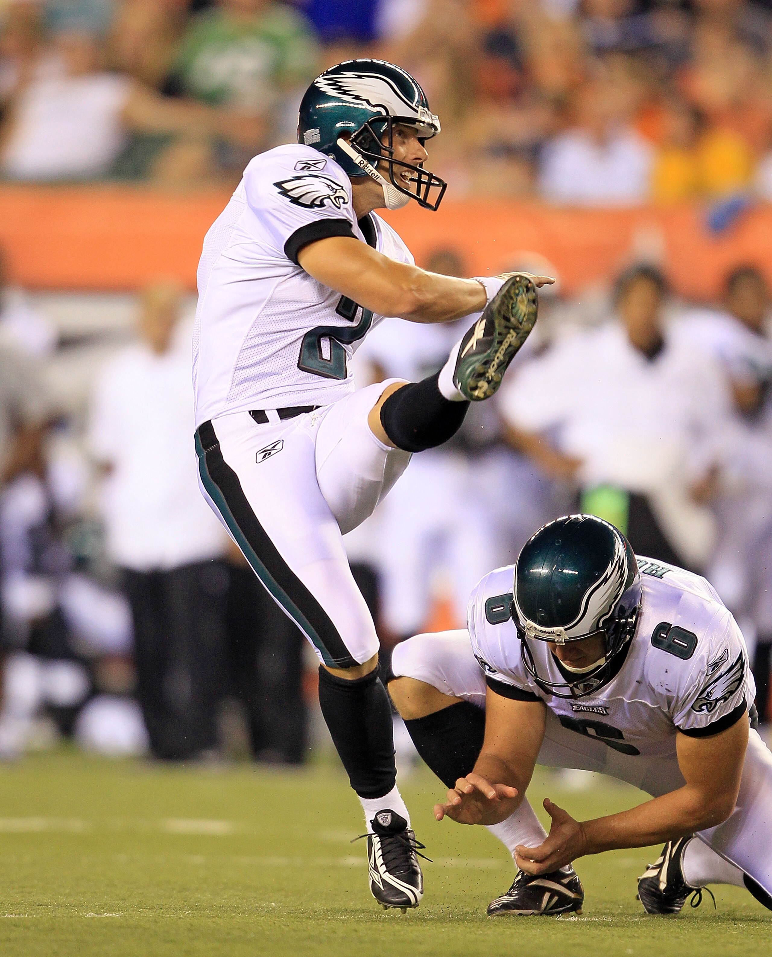 CINCINNATI - AUGUST 20: David Akers #2 of the Philadelphia Eagles is pictured during the NFL preseason game against the Cincinnati Bengals at Paul Brown Stadium on August 20, 2010 in Cincinnati, Ohio. (Photo by Andy Lyons/Getty Images) CINCINNATI - AUGUST 20: David Akers #2 of the Philadelphia Eagles is pictured during the NFL preseason game against the Cincinnati Bengals at Paul Brown Stadium on August 20, 2010 in Cincinnati, Ohio. (Photo by Andy Lyons/Getty Images)